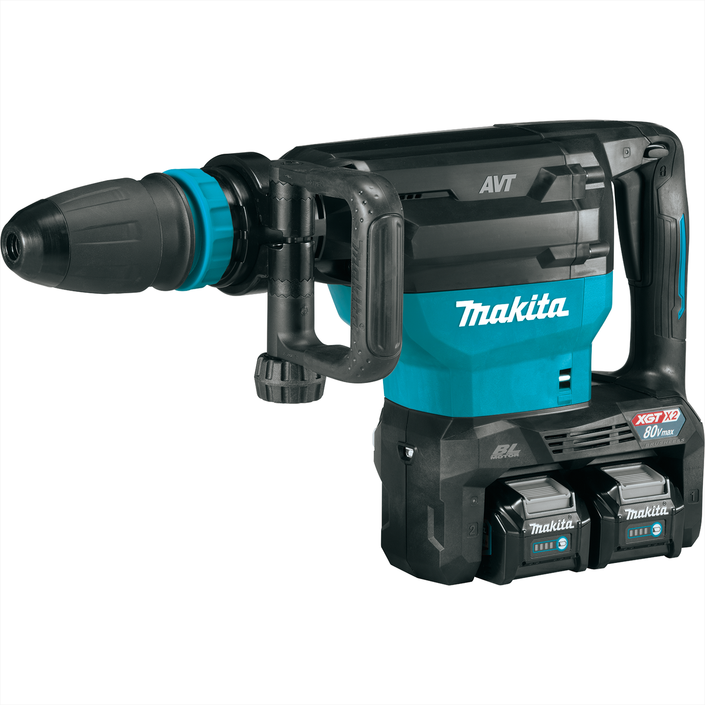 Makita GMH02PM 80V max (40V max X2) XGT® Brushless 28 lb. SDS‑MAX AVT® Demolition Hammer Kit, AWS® Capable (4.0Ah)