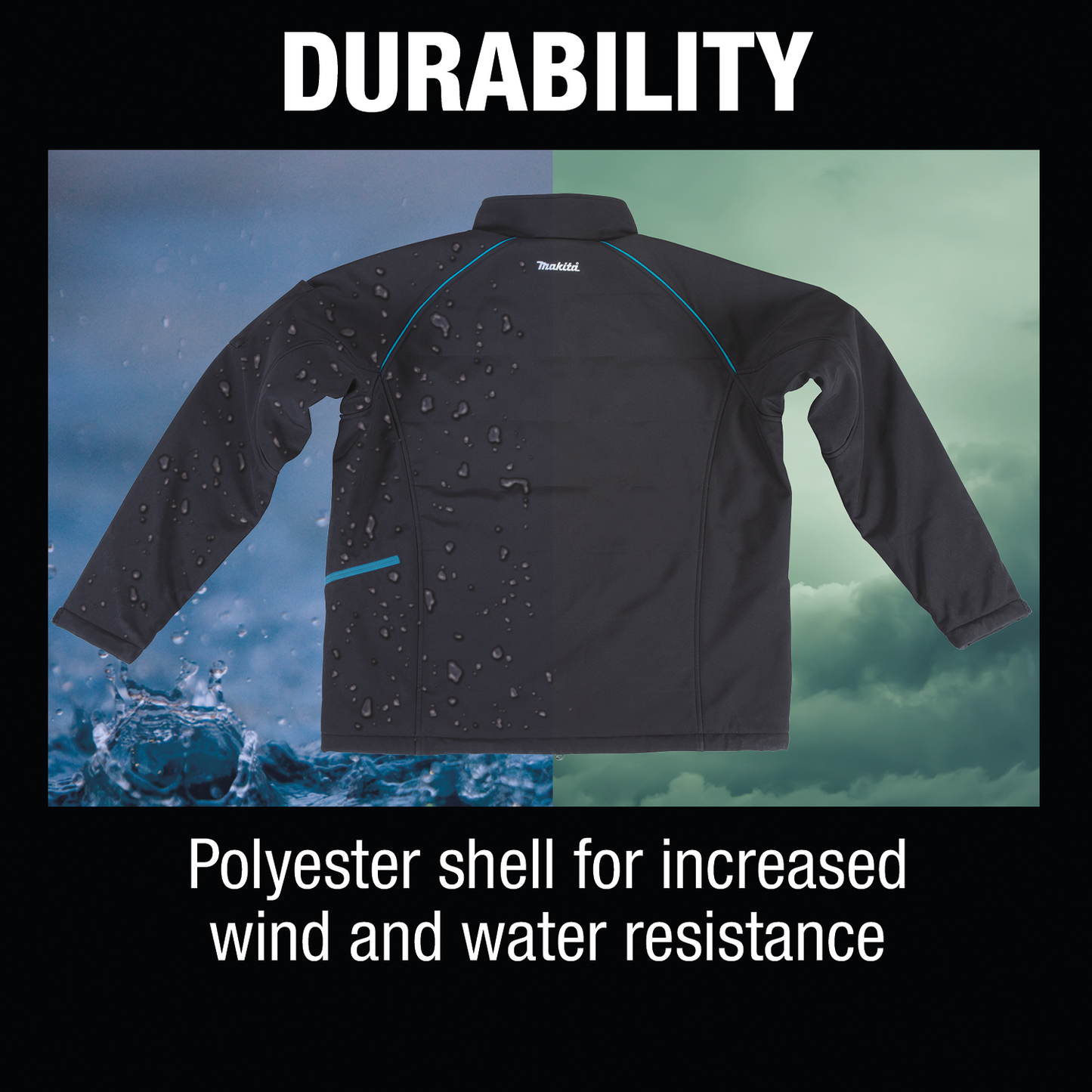 Makita DCJ205ZS 18V LXT® Lithium‑Ion Cordless Heated Jacket, Jacket Only (Black, S)