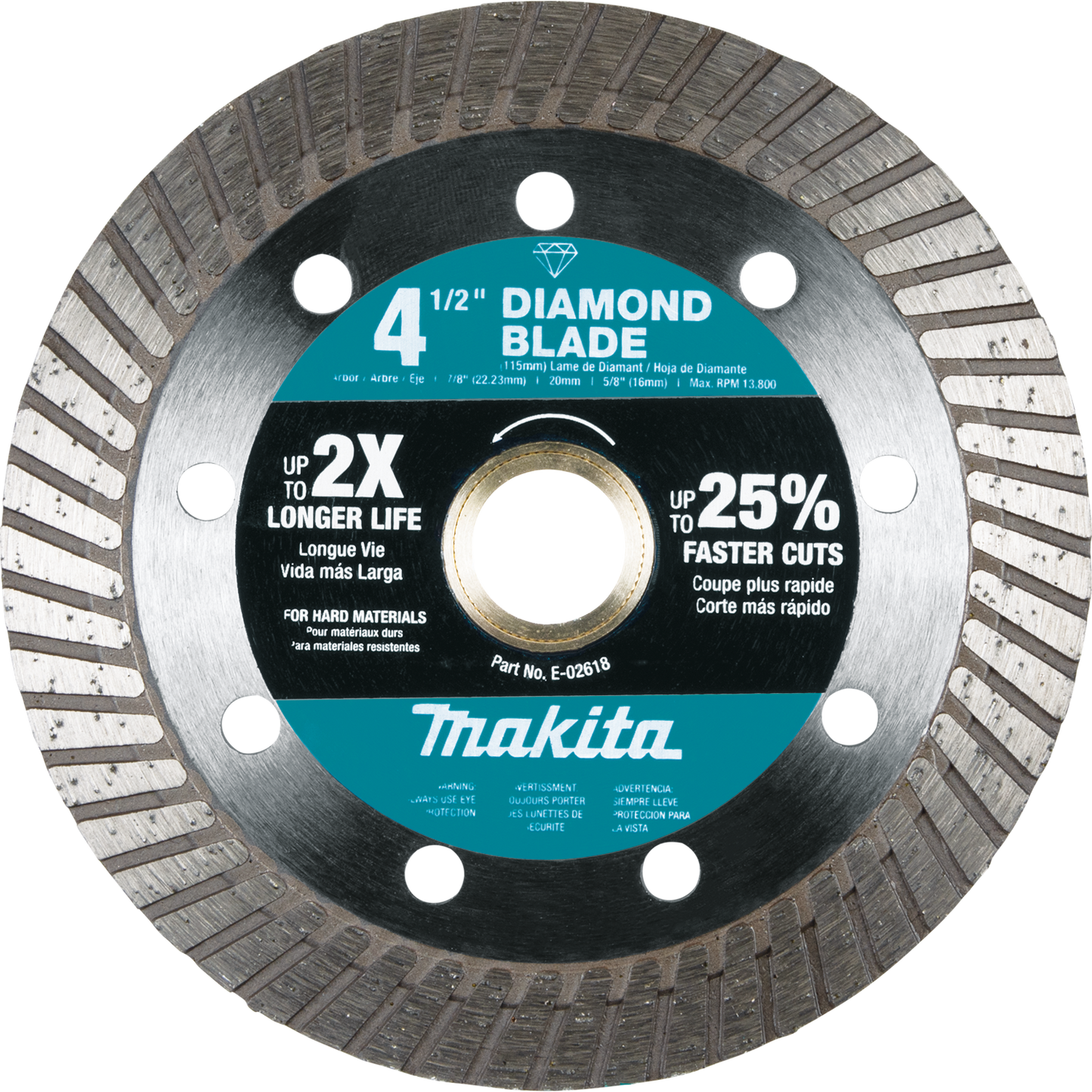 Makita E-02618 4‑1/2" Diamond Blade, Turbo, Hard Material