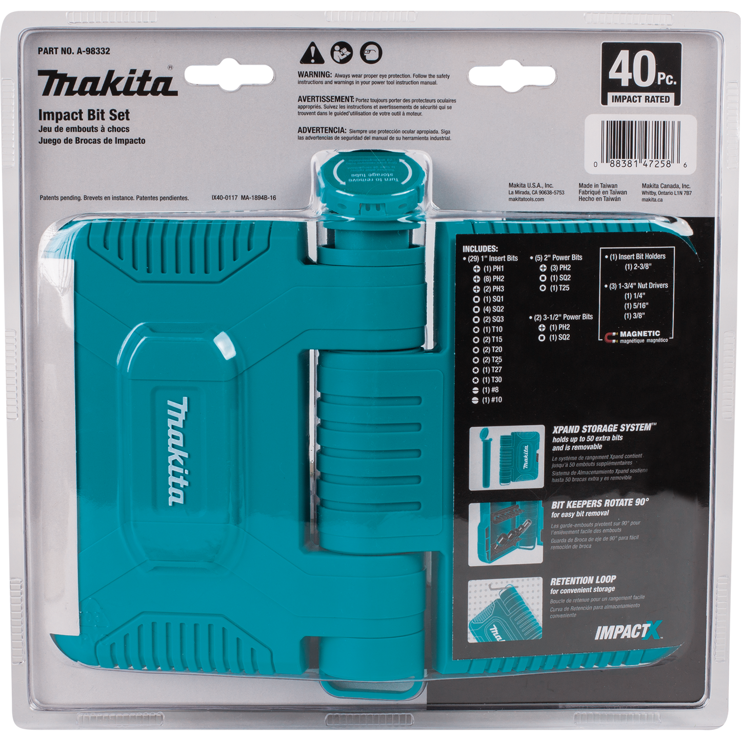 Makita A-98332 ImpactX™ 40 Pc. Driver Bit Set