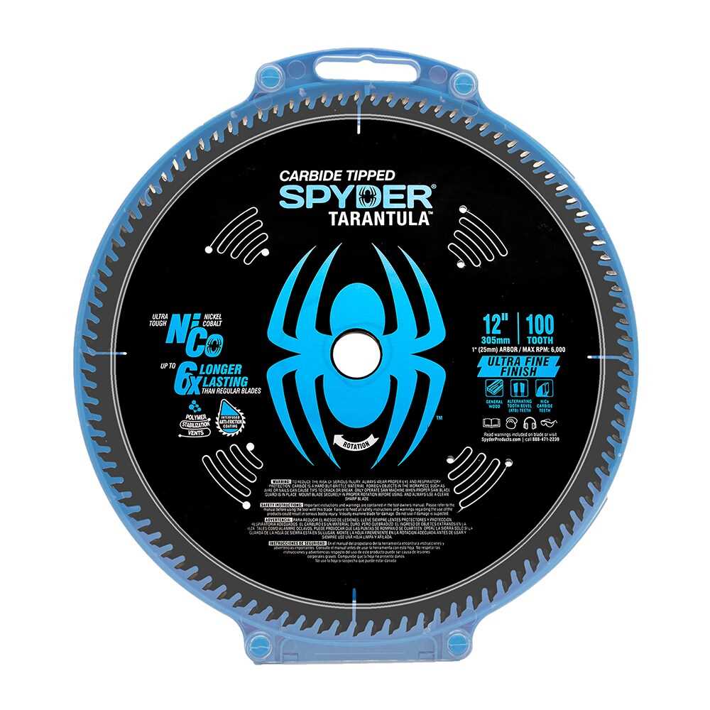 Spyder 13027 Spyder Ultra-Fine 12-In 100-Tooth Fine Finish Tungsten Carbide-Tipped Steel Miter/Table Saw Blade