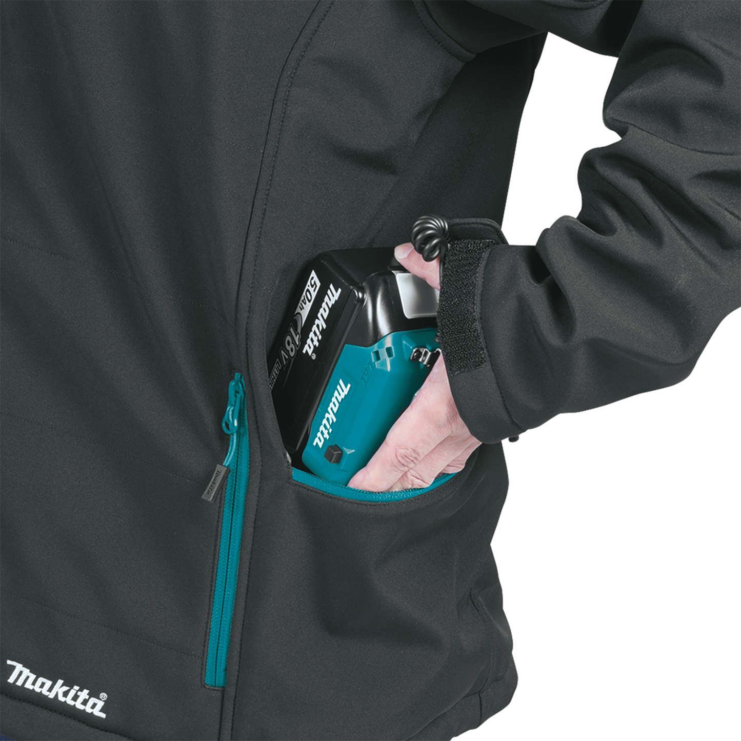 Makita DCJ205ZM 18V LXT® Lithium‑Ion Cordless Heated Jacket, Jacket Only (Black, M)
