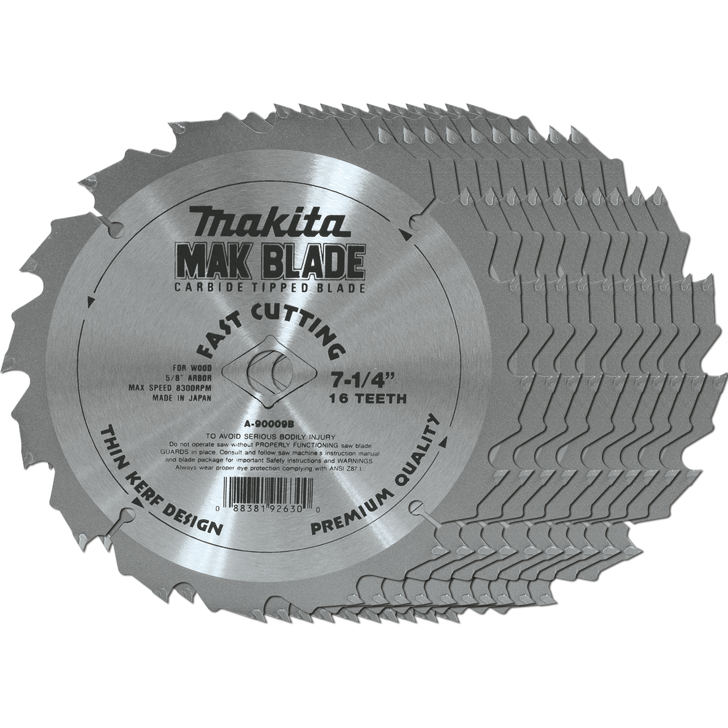 Makita A-90009-B-10 7‑1/4" 16T Carbide‑Tipped Circular Saw Blade, 10/pk