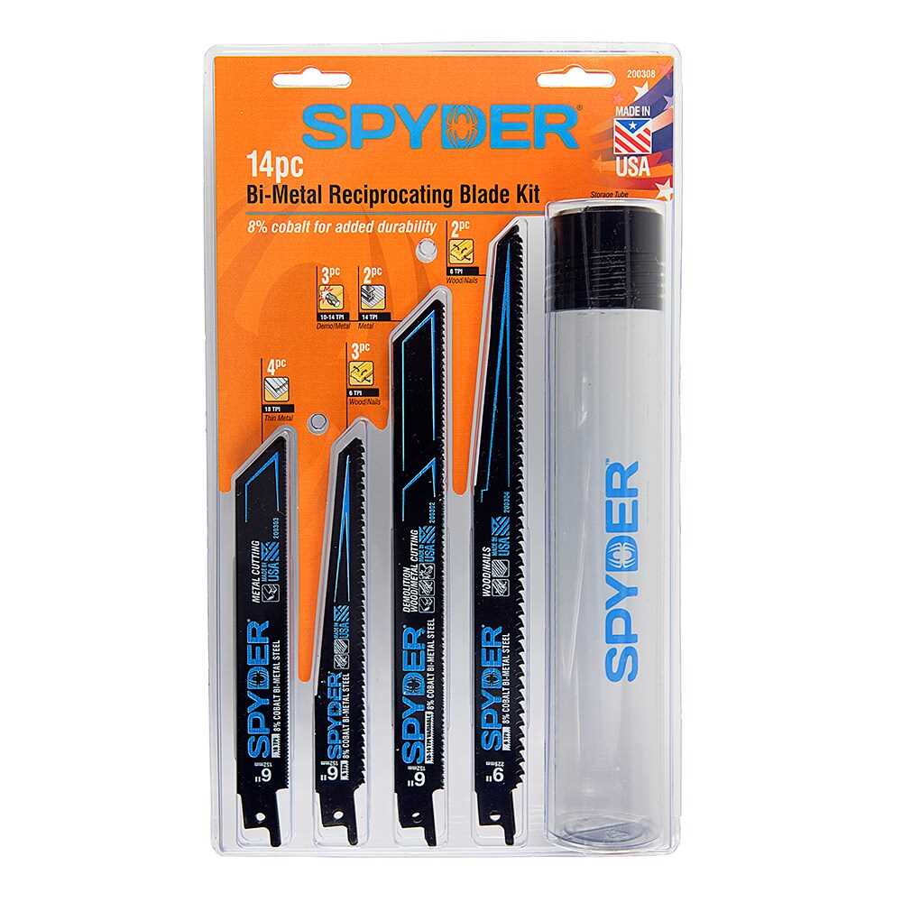 Spyder 200308 Spyder Bi-Metal Wood/Metal Cutting Demolition Reciprocating Saw Blade (14-Pack)