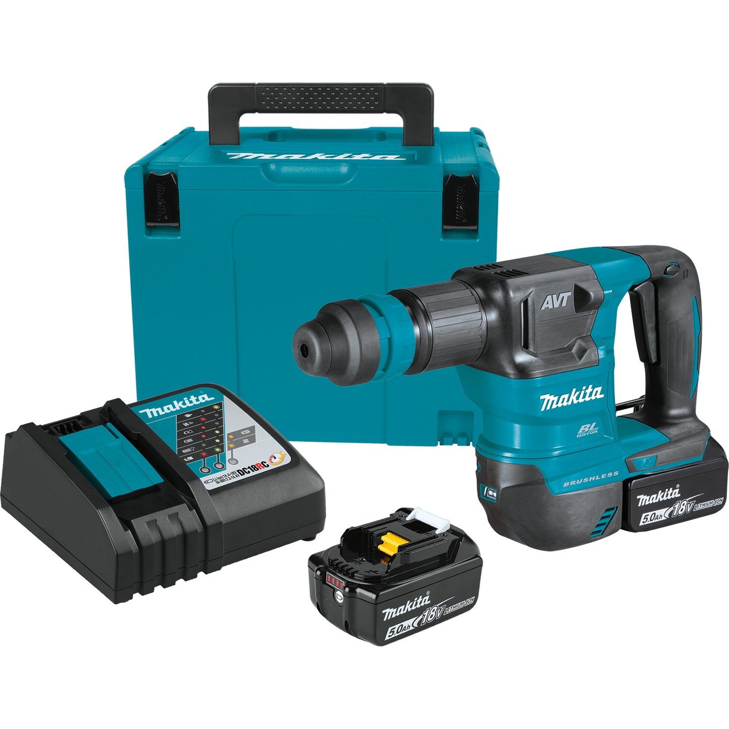 Makita XKH01TJ 18V LXT® Lithium‑Ion Brushless Cordless SDS‑PLUS AVT® Power Scraper Kit (5.0Ah)
