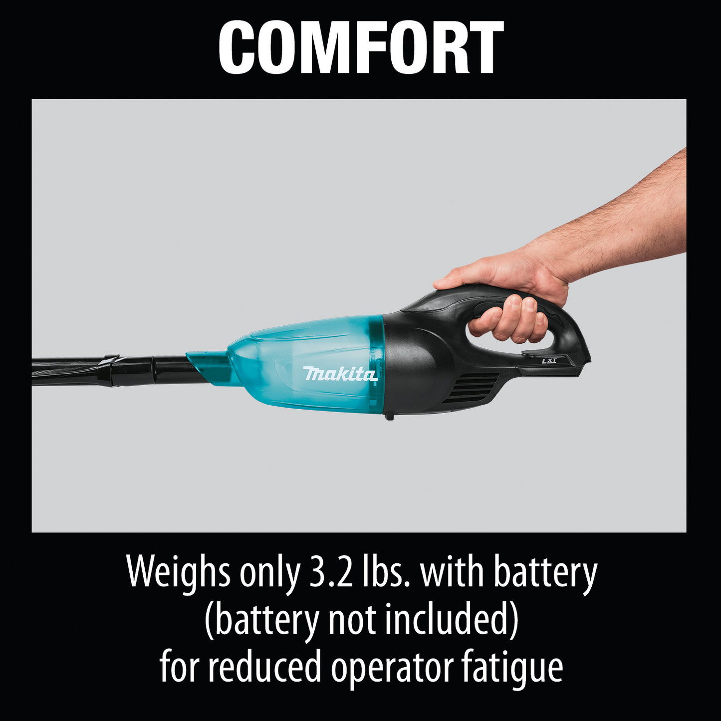 Makita XLC02ZB 18V LXT® Lithium‑ion Compact Cordless Vacuum, Tool Only