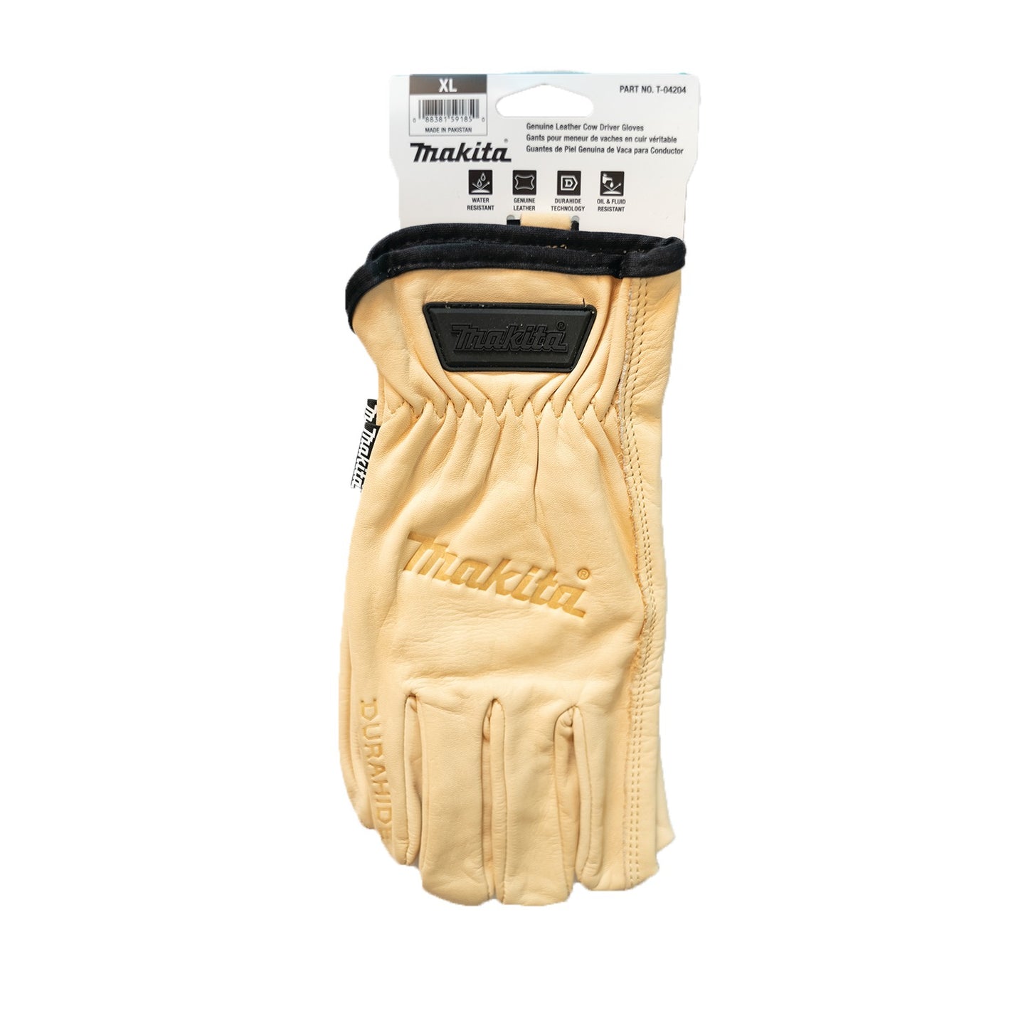 Makita T-04204 100% Genuine Leather Cow Driver Gloves (X‑Large)