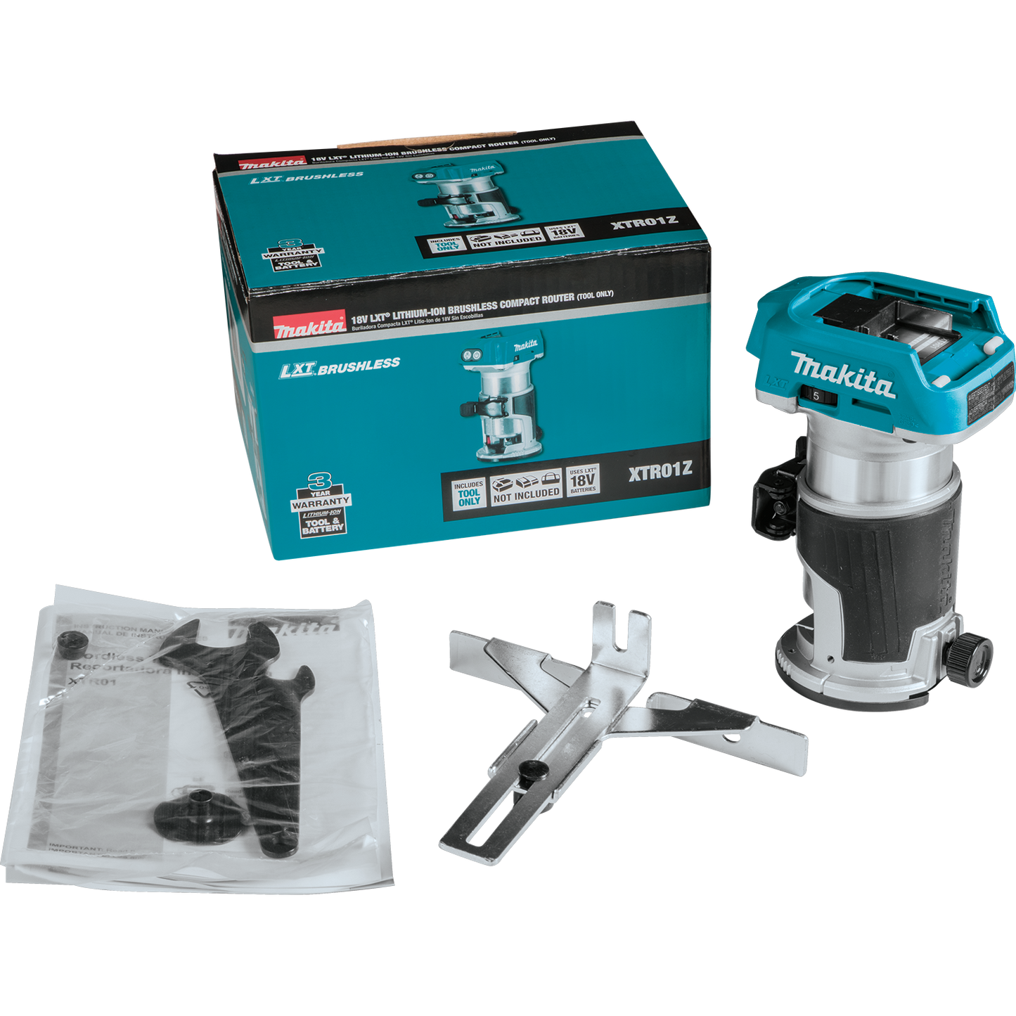 Makita XTR01Z 18V LXT® Lithium‑Ion Brushless Cordless Compact Router, Tool Only