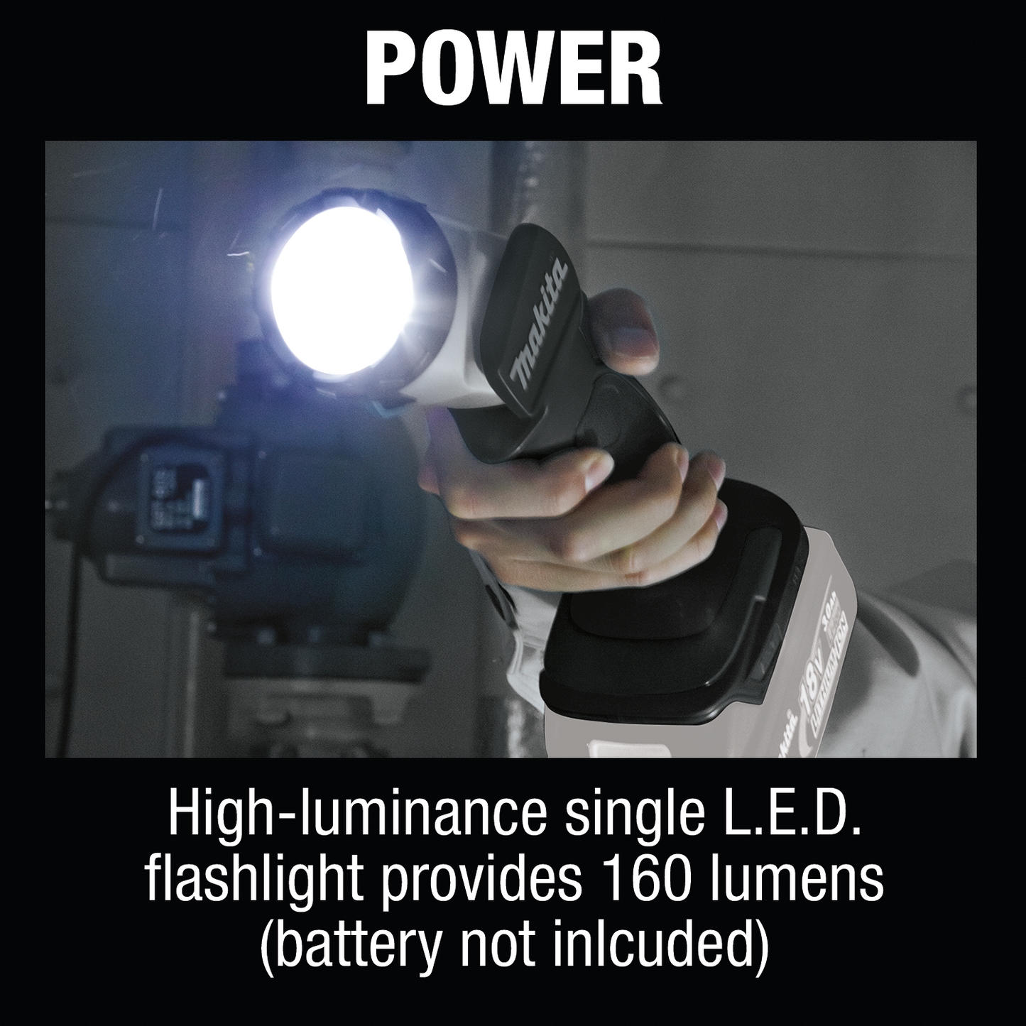 Makita DML802B 18V LXT® Lithium‑Ion Cordless L.E.D. Flashlight, Flashlight Only