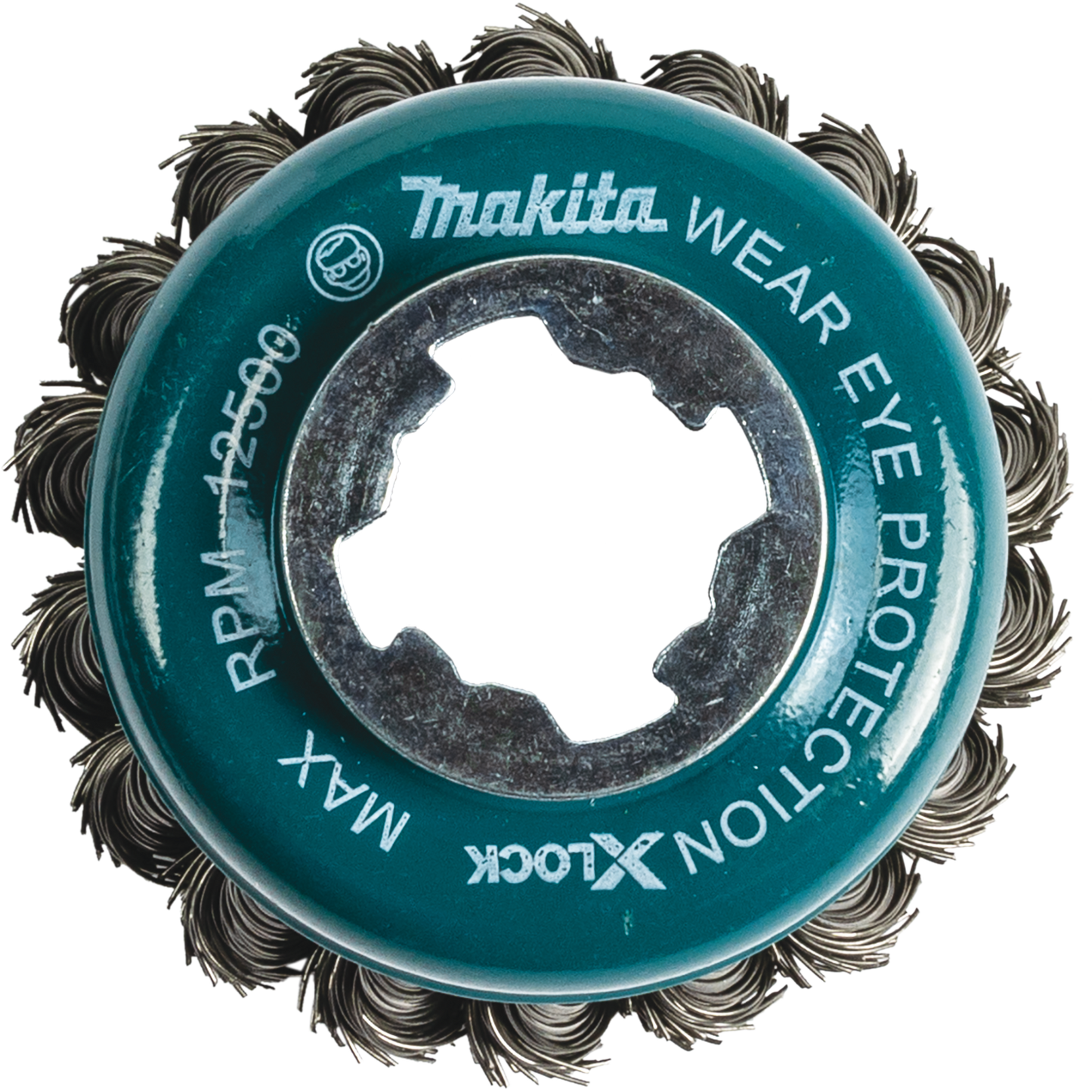 Makita D-72621 X‑LOCK 3‑1/8" Carbon Steel Knot Wire Cup Brush