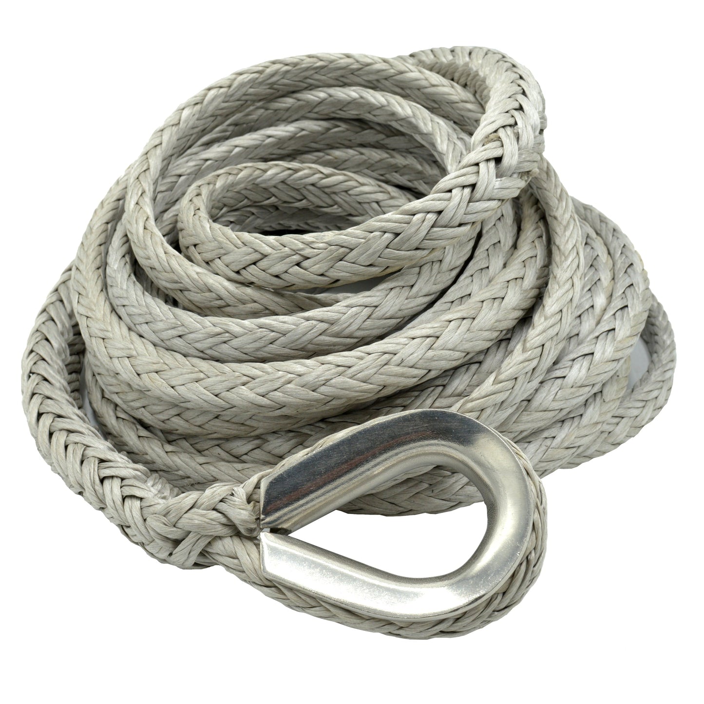 Fusion Tools 27-0500075 1/2" x 75' Nimbus Synthetic Winch Line Extension w/ Stainless Steel Thimble and Kevlar Tail, 10,700 lbs WLL