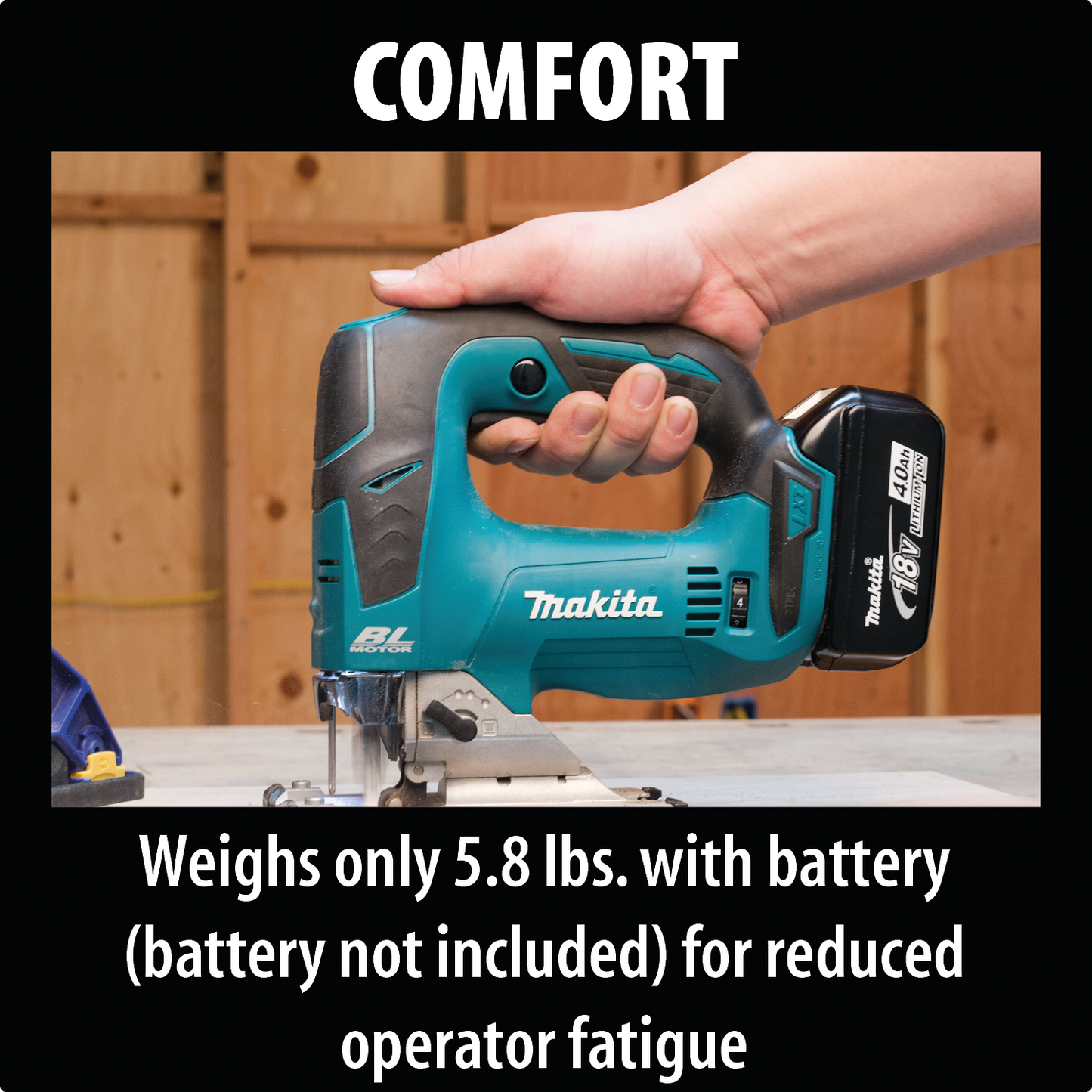 Makita XVJ02Z 18V LXT® Lithium‑Ion Brushless Cordless Jig Saw, Tool Only