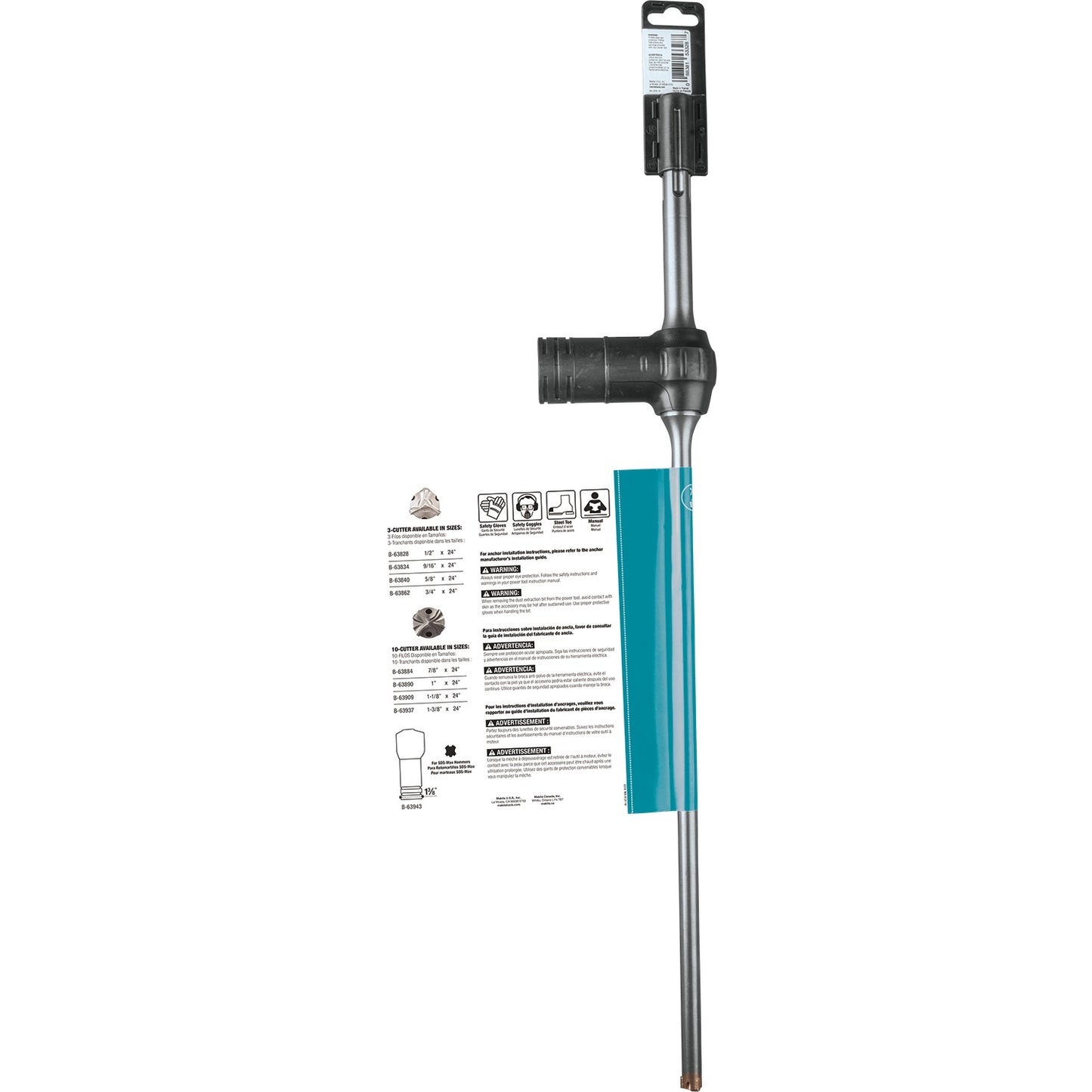 Makita B-63834 9/16" x 24" SDS‑Max Dust Extraction Drill Bit