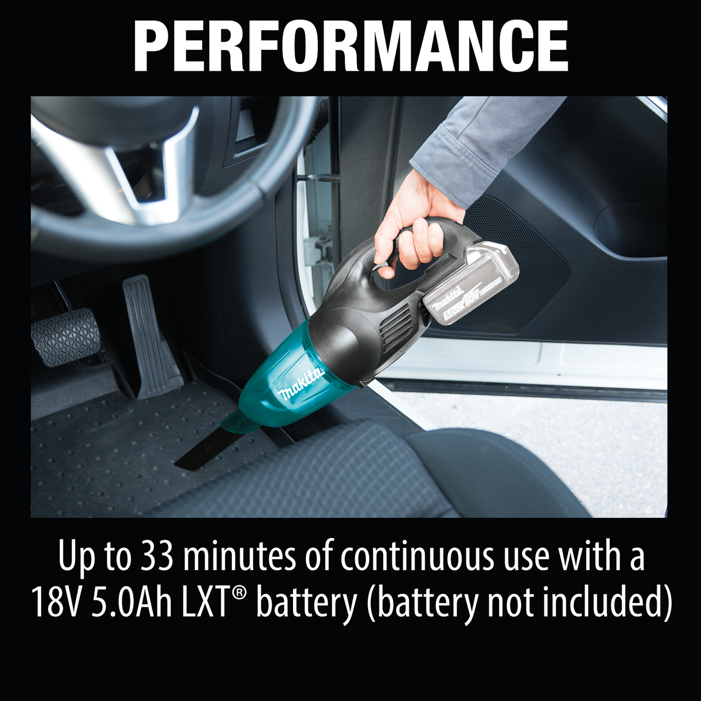 Makita XLC02ZB 18V LXT® Lithium‑ion Compact Cordless Vacuum, Tool Only