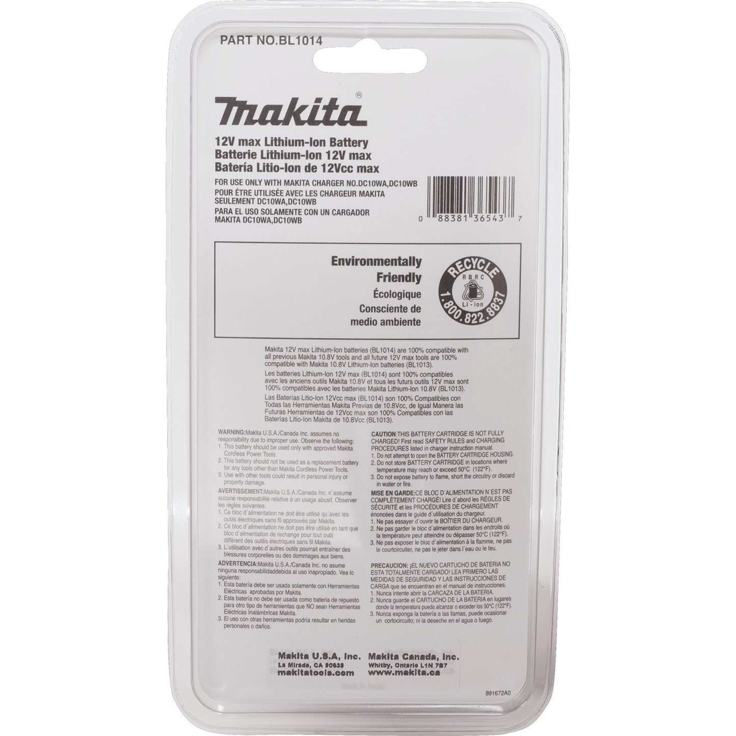Makita BL1014 12V max Lithium‑Ion Battery