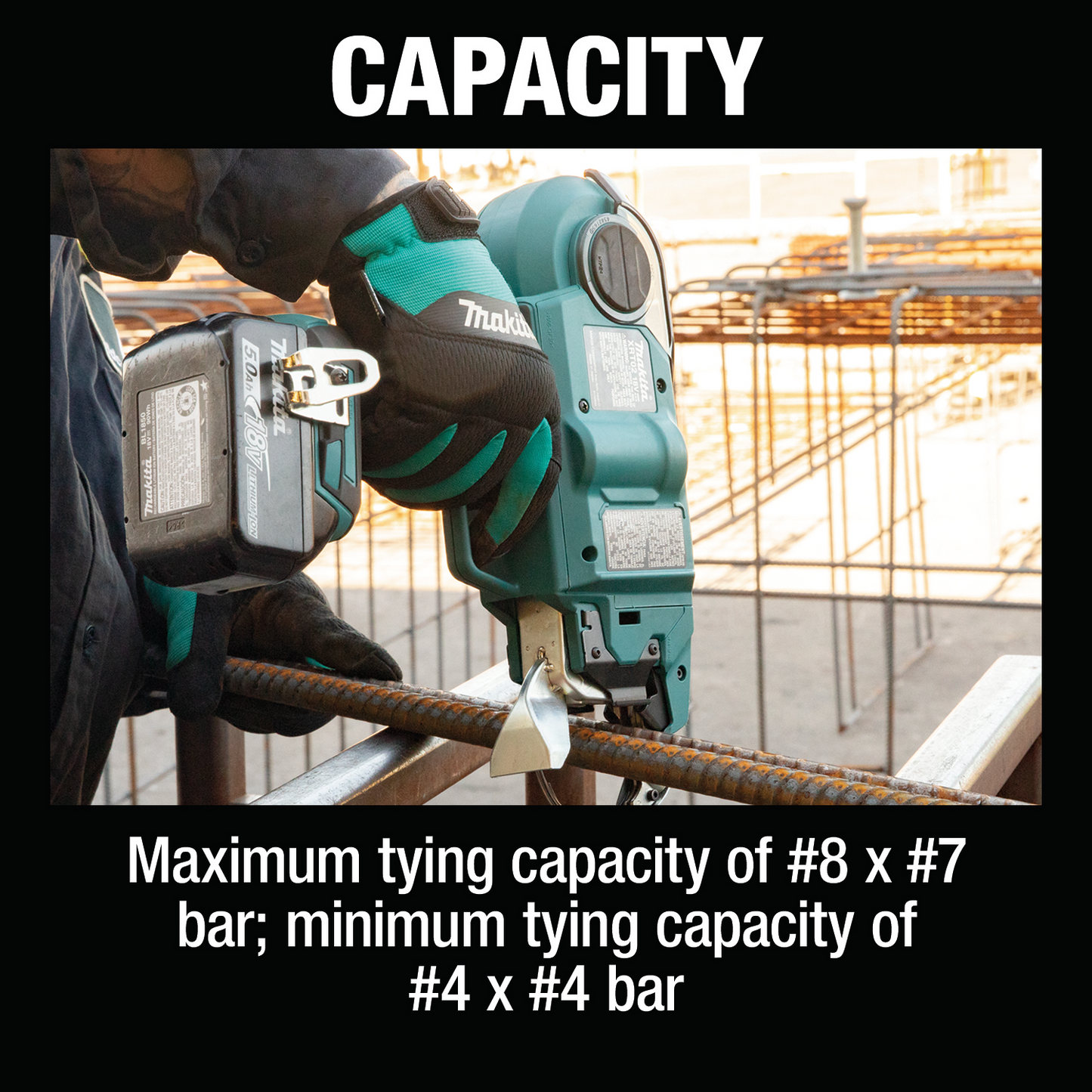 Makita XRT02TK 18V LXT® Lithium‑Ion Brushless Cordless Deep Capacity Rebar Tying Tool Kit (5.0Ah)