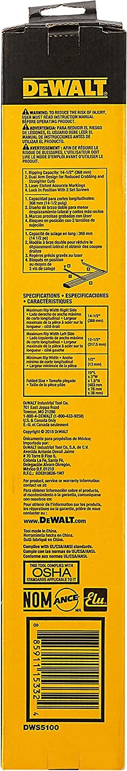 Dewalt DWS5100 12 Inch Dual-Port Rip Guide