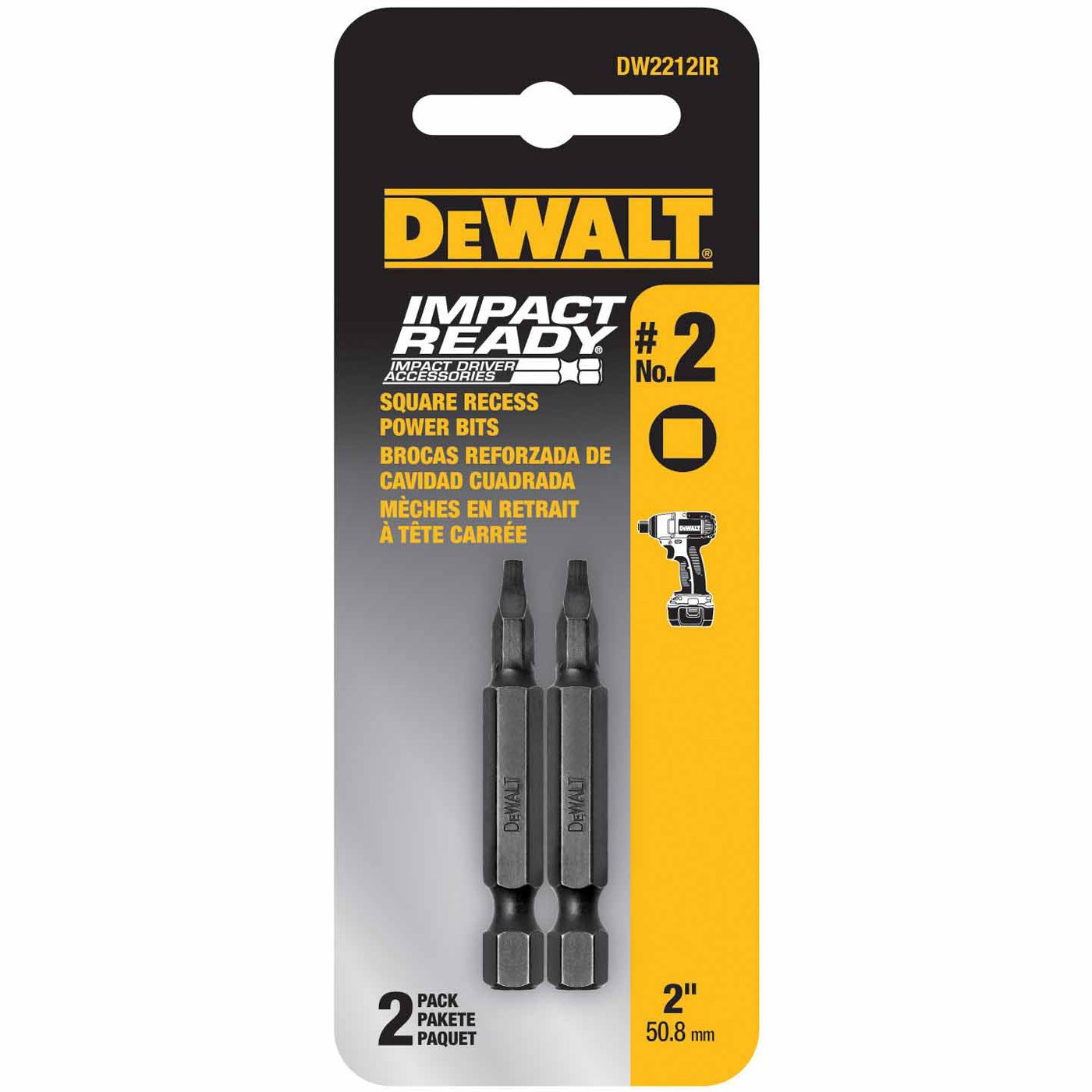 Dewalt DW2212IR #2 Sq 2" Bit Impact Ready