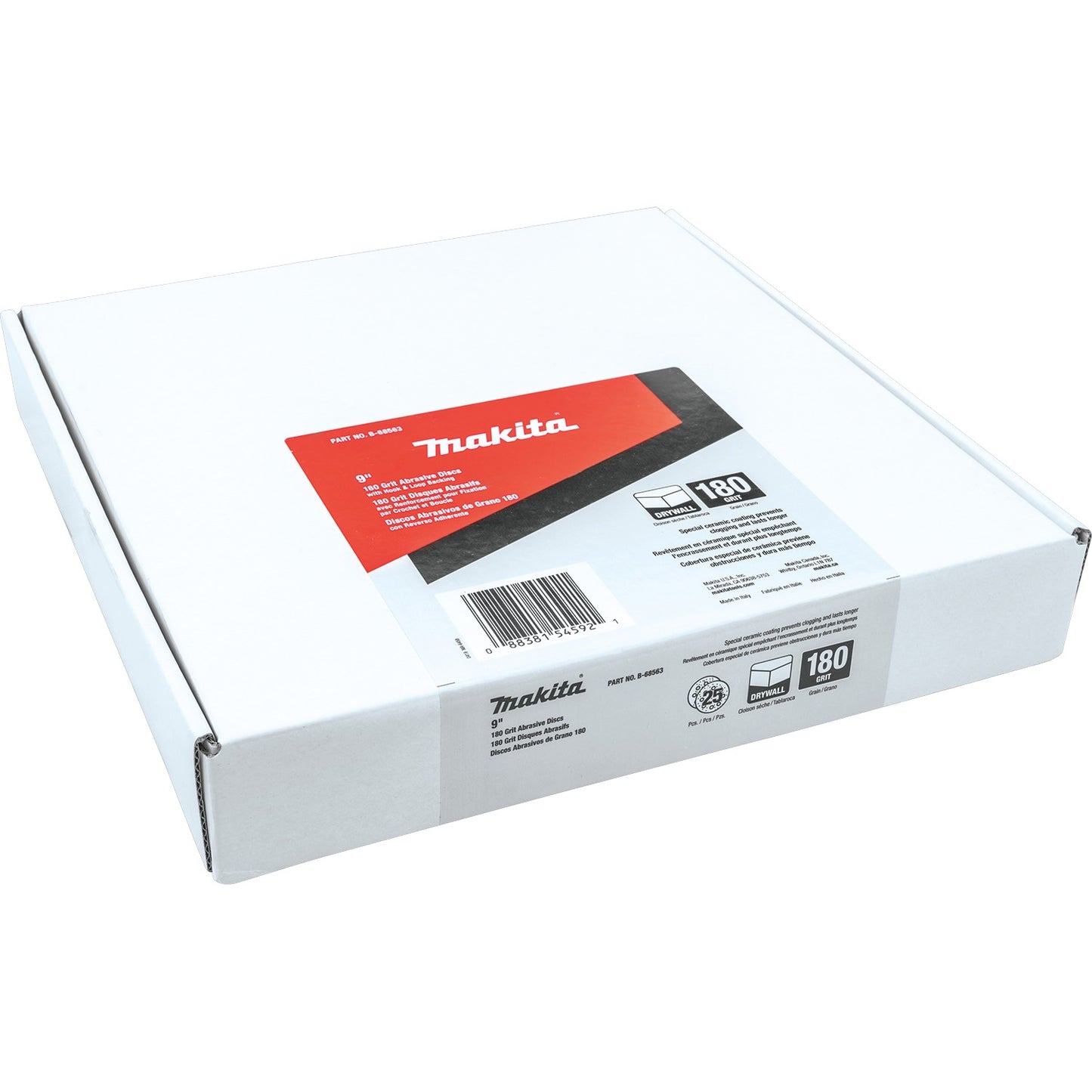Makita B-68563 9" Drywall Sanding Disc, Hook & Loop, 180 Grit, 25/pk