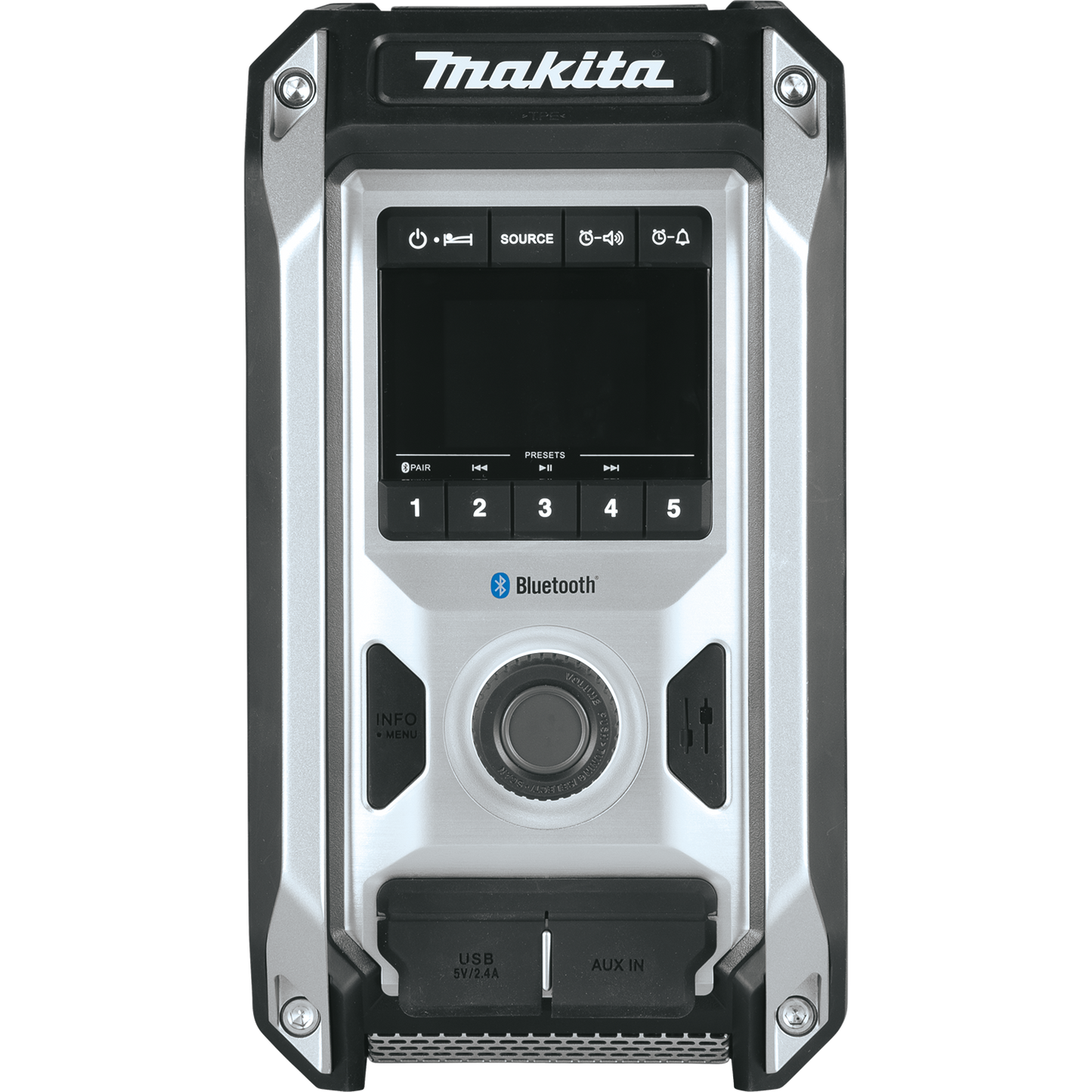 Makita XRM09B 18V LXT® / 12V max CXT® Lithium‑Ion Cordless/Corded Bluetooth® Job Site Radio, Tool Only