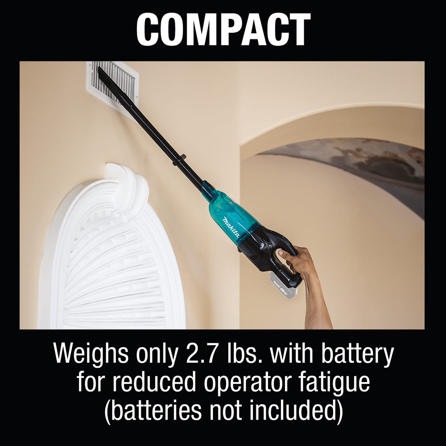 Makita XLC03ZBX4 18V LXT® Lithium‑Ion Brushless Compact Cordless Vacuum, Trigger w/ Lock, Tool Only