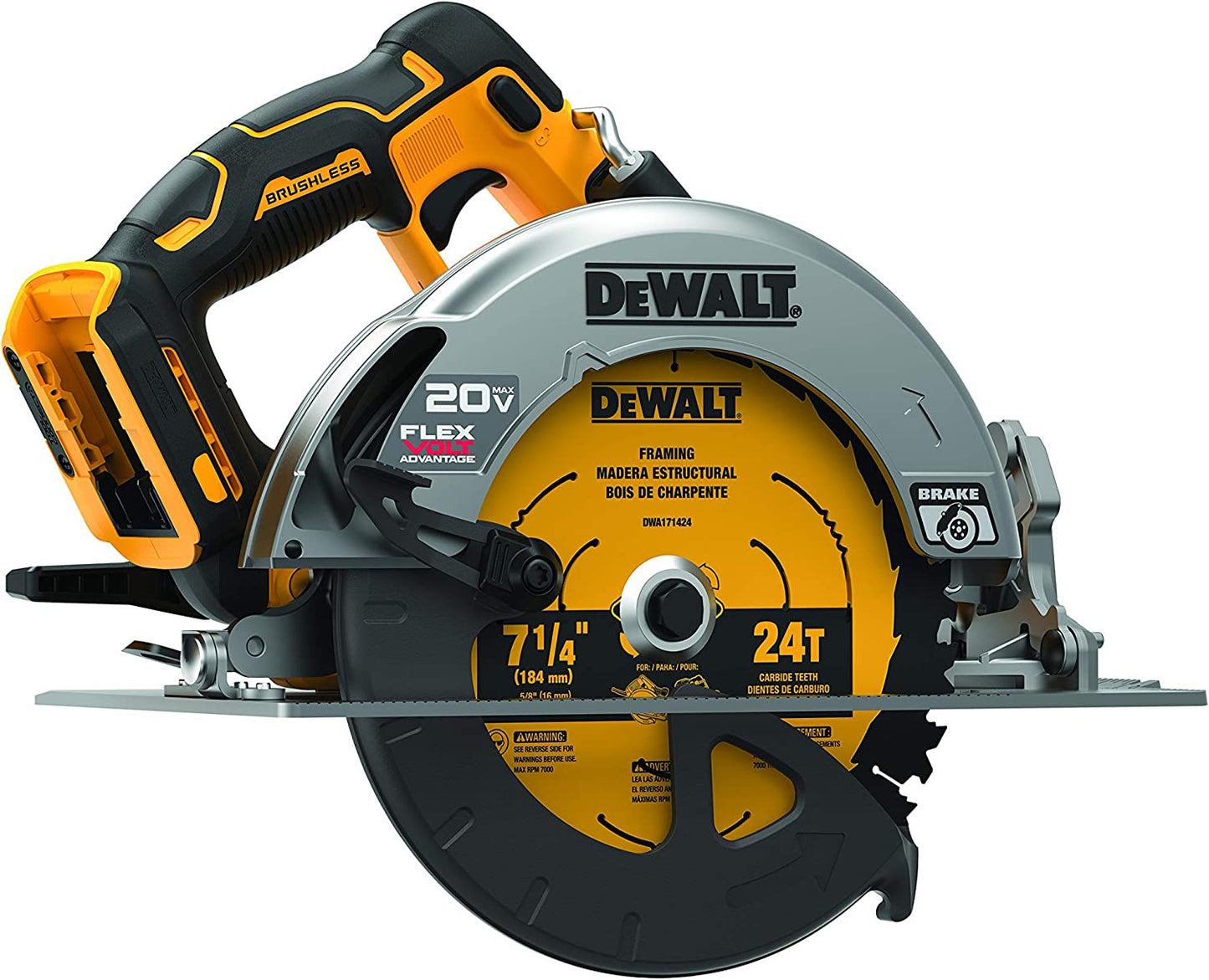 Dewalt DCS573B 20V Max* 7-1/4 In Brushless Cordless Circular Saw With Flexvolt Advantage (Tool Only)