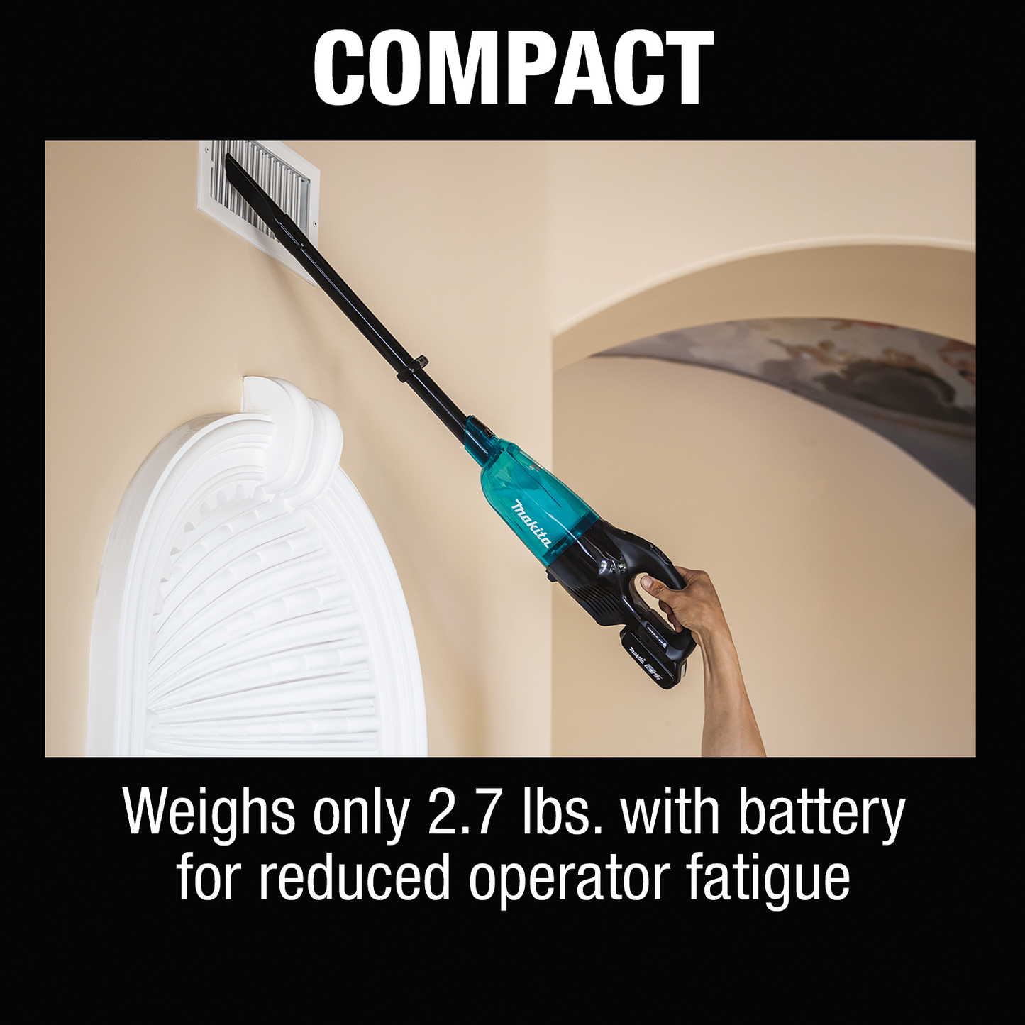 Makita XLC03R1BX4 18V LXT® Lithium‑ion Compact Brushless Cordless Vacuum Kit, Trigger w/ Lock (2.0Ah)