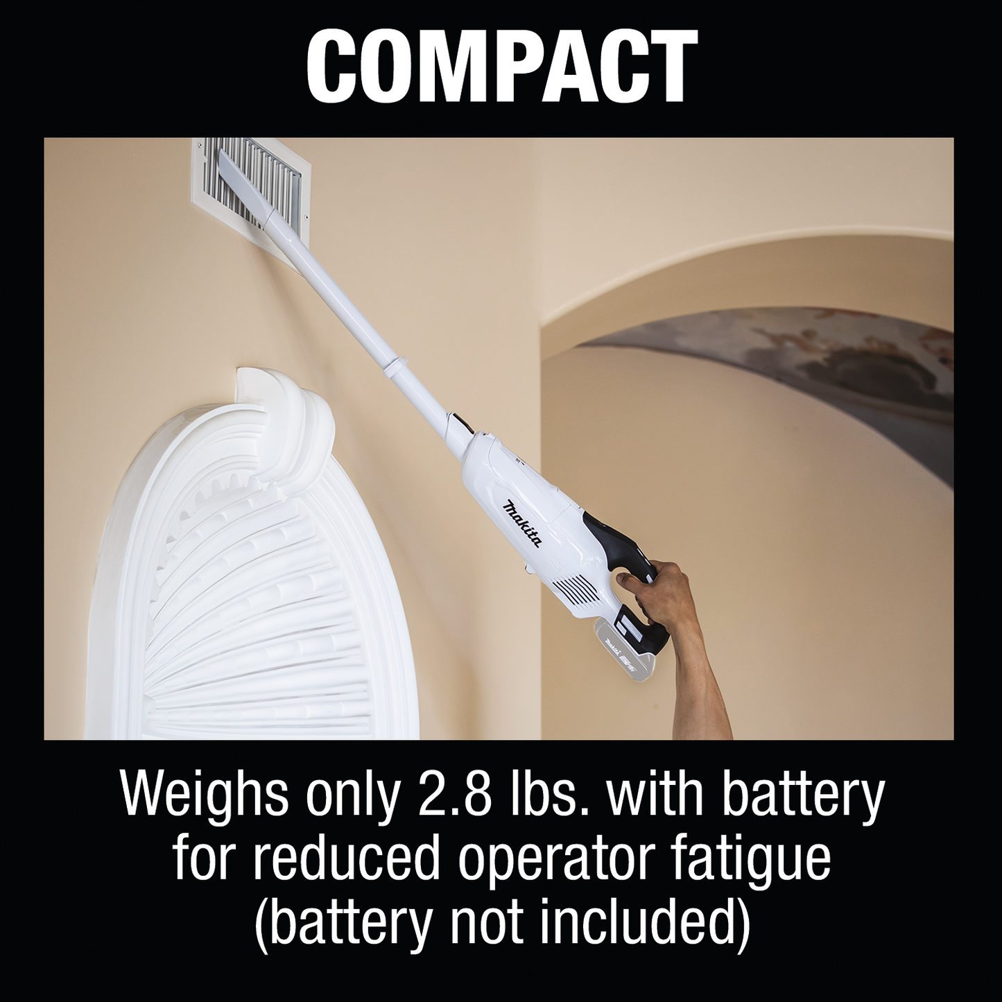 Makita XLC05ZWX4 18V LXT® Lithium‑ion Brushless Compact Cordless 3‑Speed Compact Vacuum, w/ Push Button and Dust Bag, Tool Only
