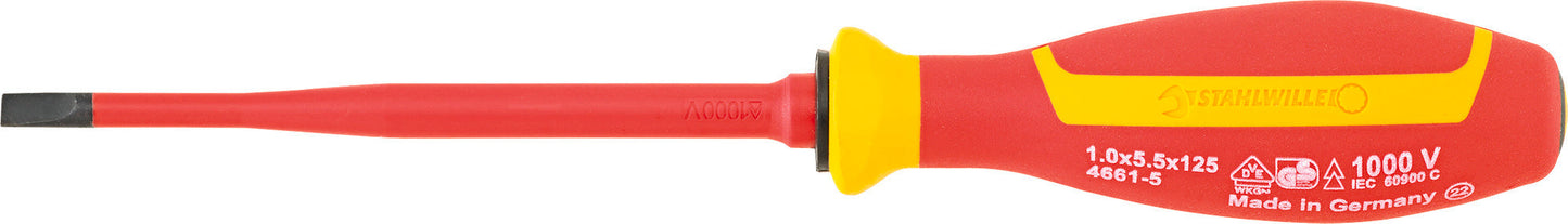 Stahlwille 46613055 4661 VDE 5 SCHLITZSCHRAUBENDREHER 5,5 Vde Slotted Screwdriver Drall+
