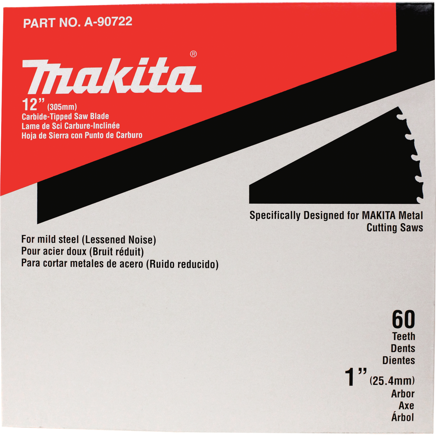 Makita A-90722 12" 60T Carbide‑Tipped Saw Blade, Ferrous Metal