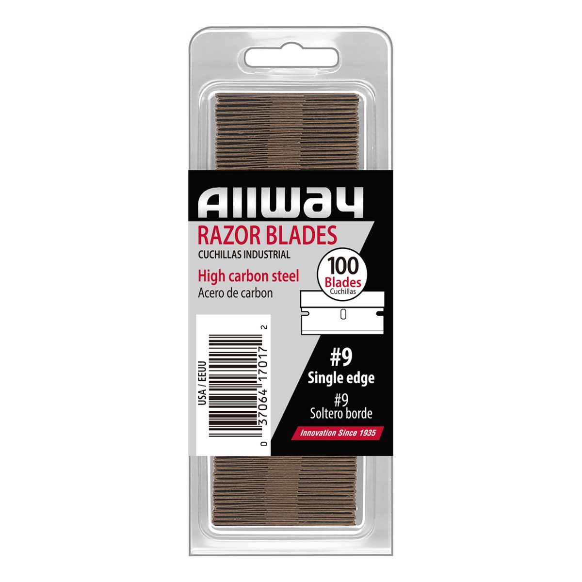Allway SEB100VP Single-Edge Razor Blades, 100-Pack