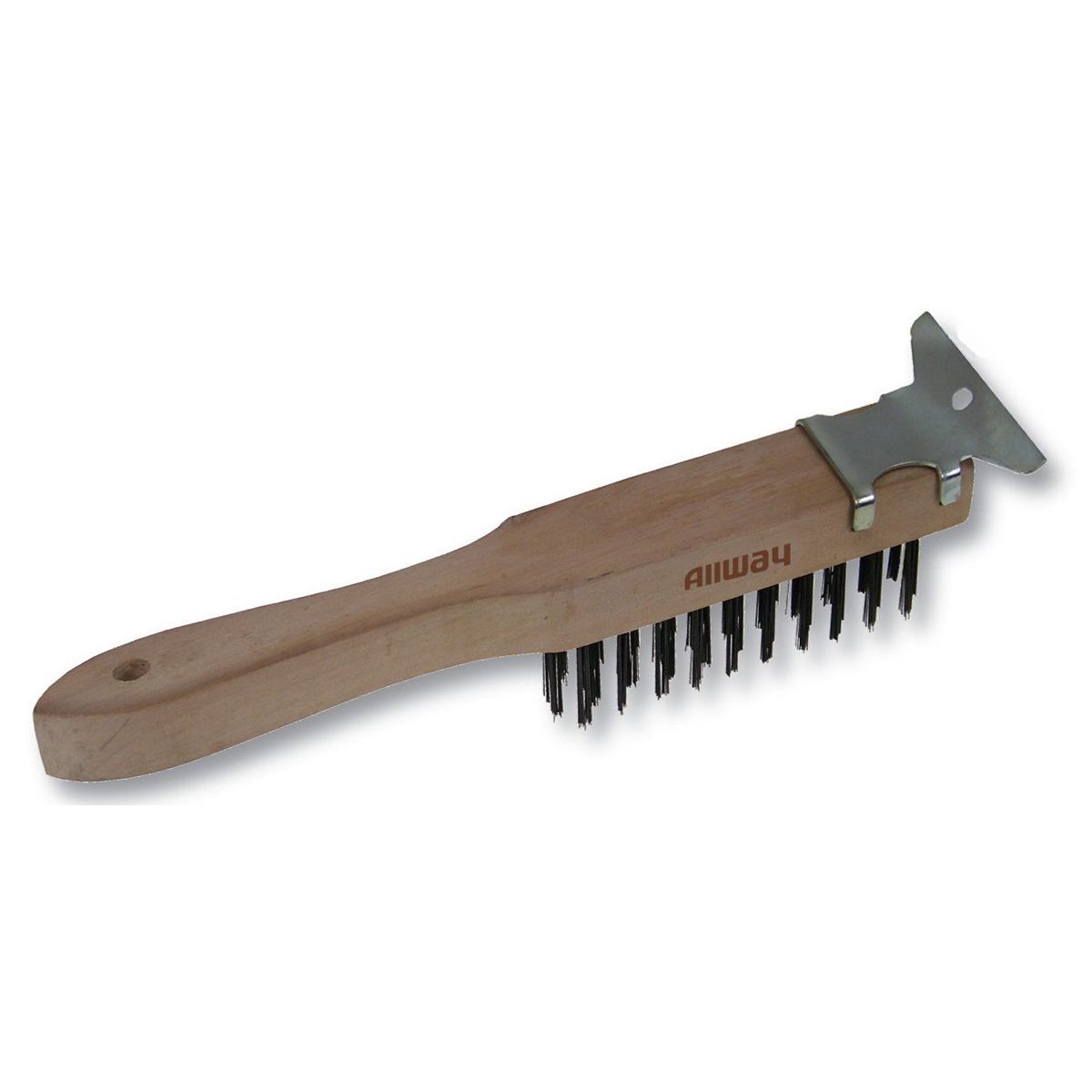 Allway WBS411 Wood Handle Wire Brush, 4 x 11