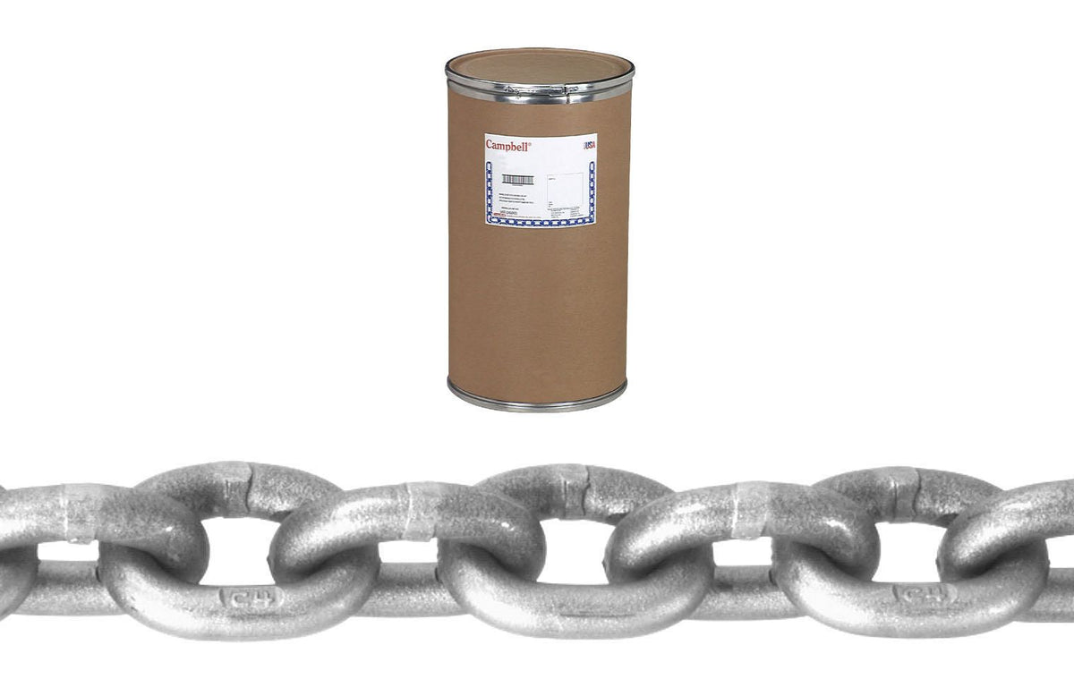 Campbell T0181012 5/8" Grade 43 High Test Chain, Bright, 150' per Drum