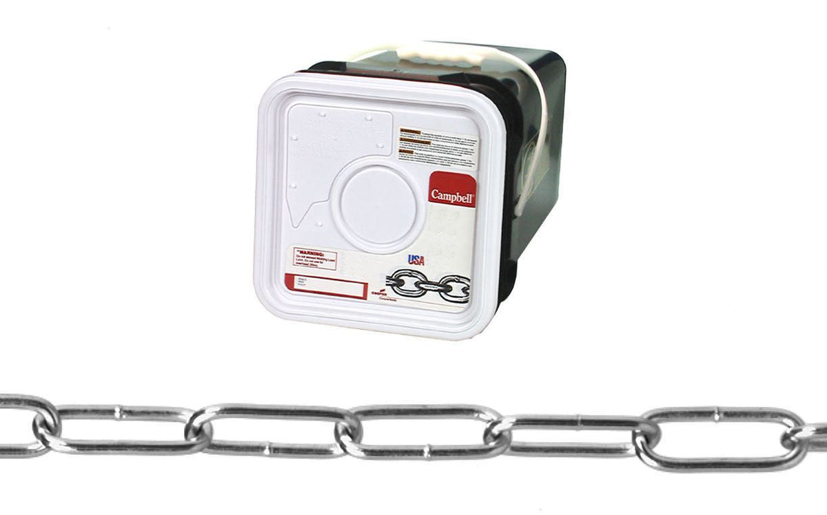 Campbell T0339626 Handy Link Chain, Zinc Plated, 500' per Square Pail