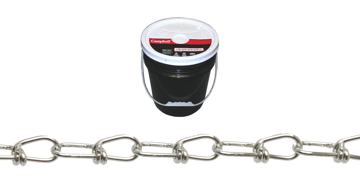 Campbell T0752023N 2/0 Double Loop (Inco) Chain, Zinc Plated, 350' per Round Pail