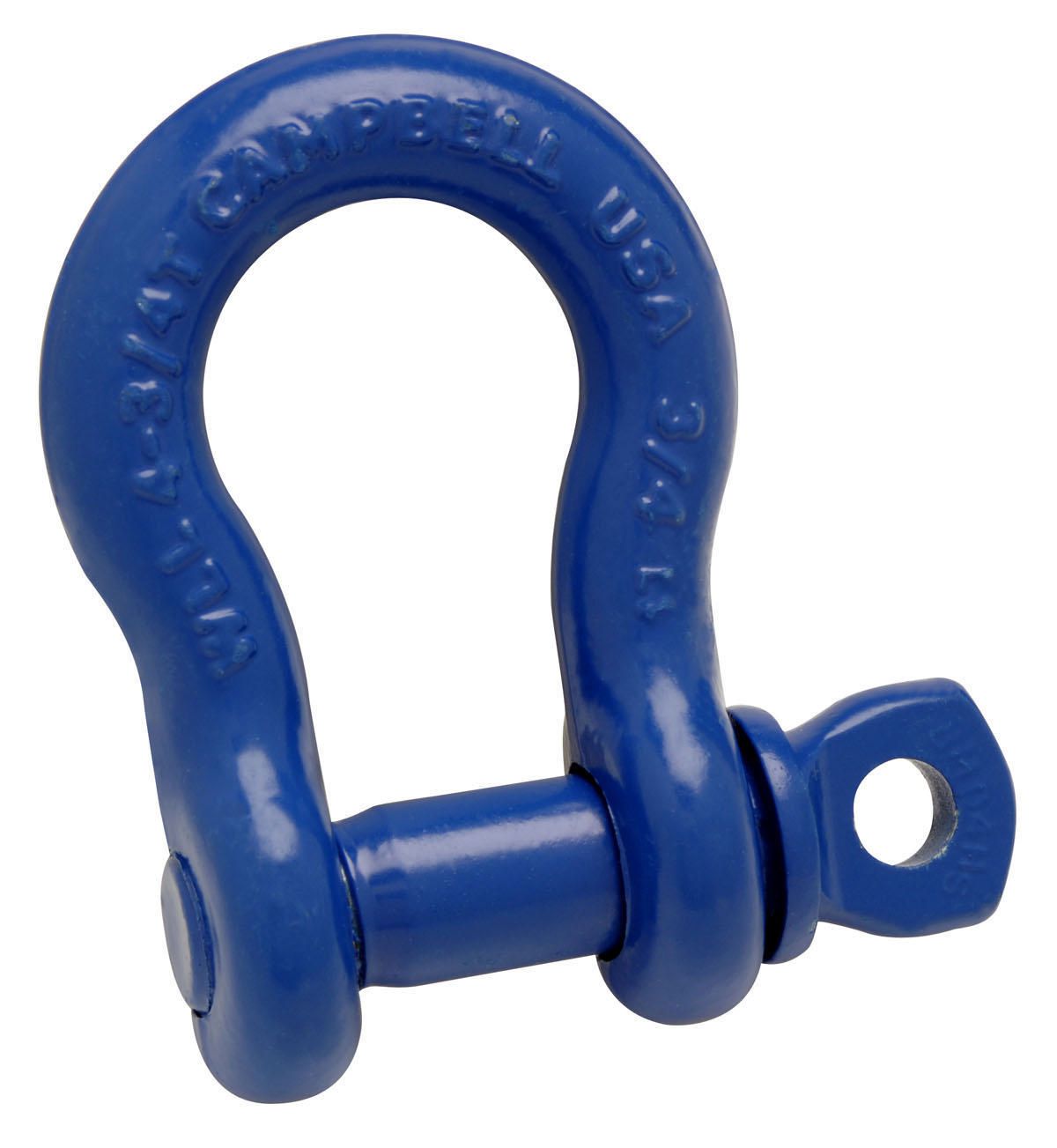 Campbell 5413205 2" Anchor Shackle, Screw Pin, Forged Carbon Steel, Painted Blue