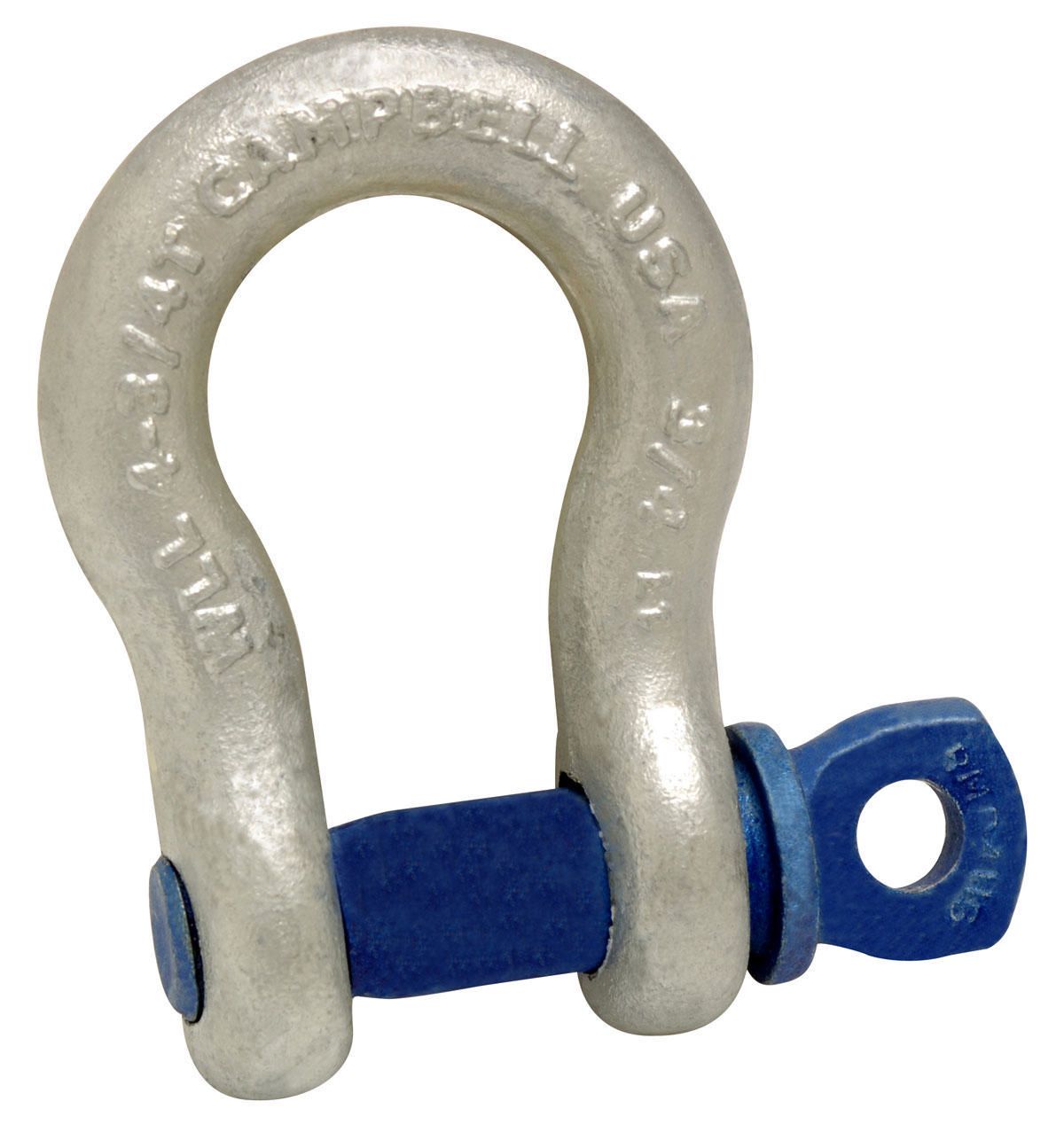 Campbell 5412435 1-1/2" Anchor Shackle, Screw Pin, Forged Carbon Steel, Galvanized