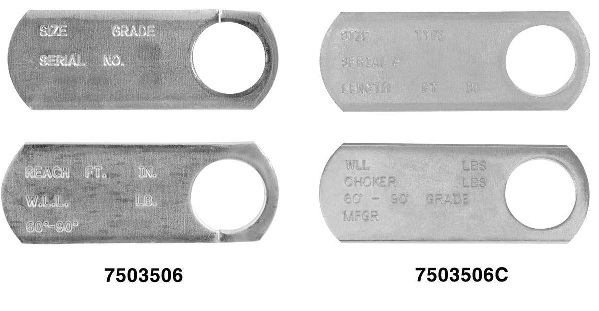 Campbell 7503506C Closed Field ID Tag for Sling Chains, 50 Pcs per Carton (Solid)
