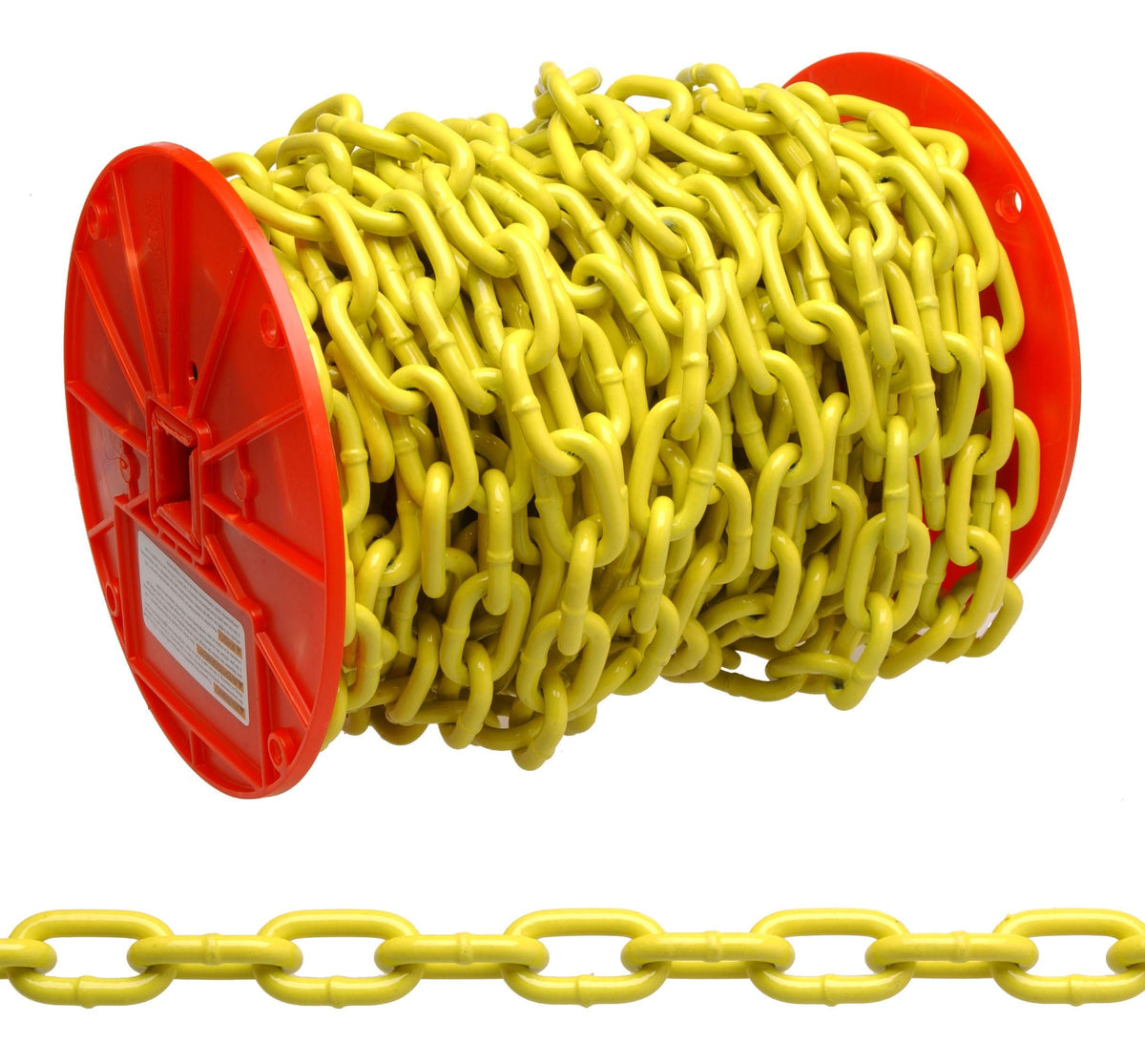 Campbell PD0722127 1/4" Grade 30 Proof Coil Chain, Yellow Polycoat, 60' per Reel