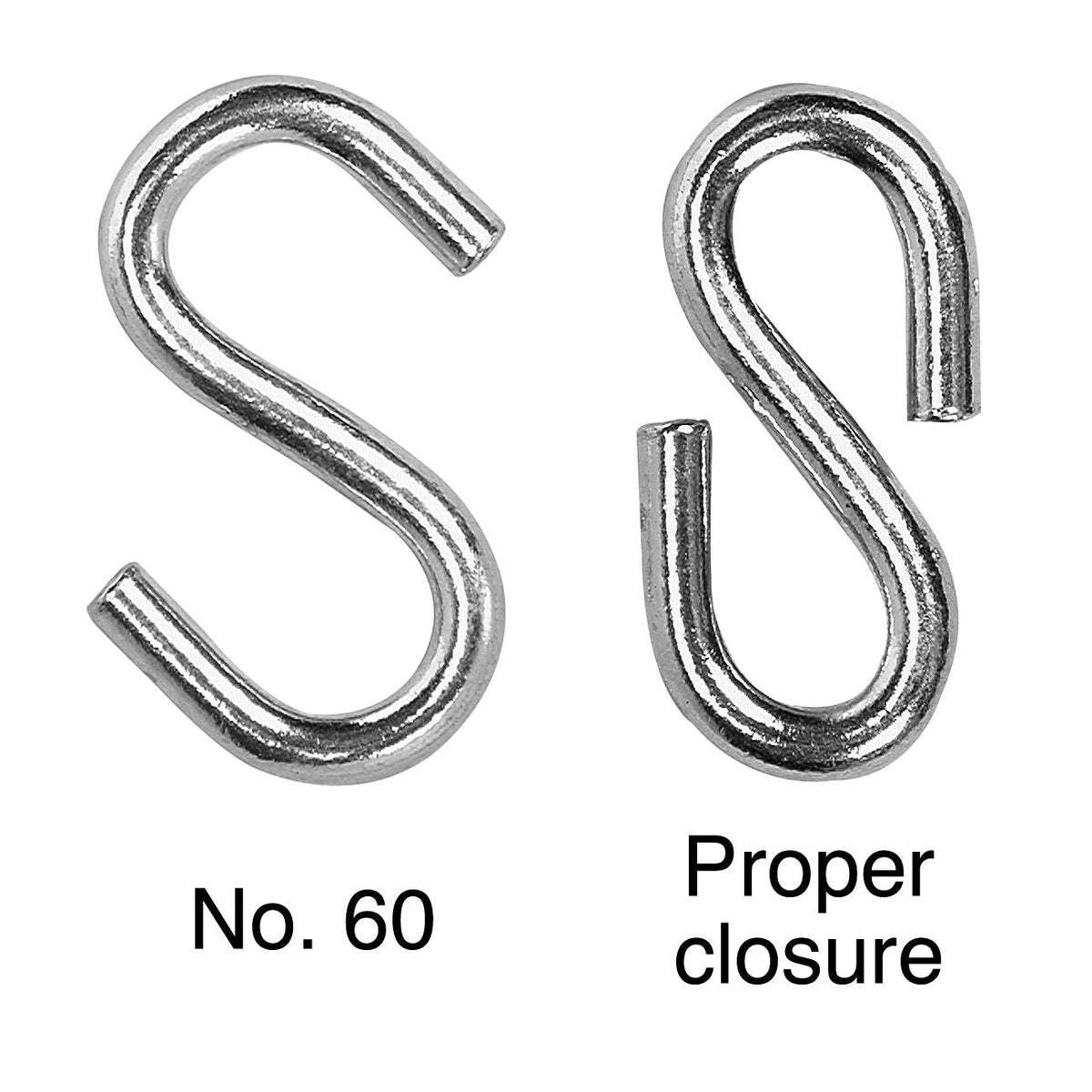 Campbell 6106224 #62 "S" Hook, Zinc Plated