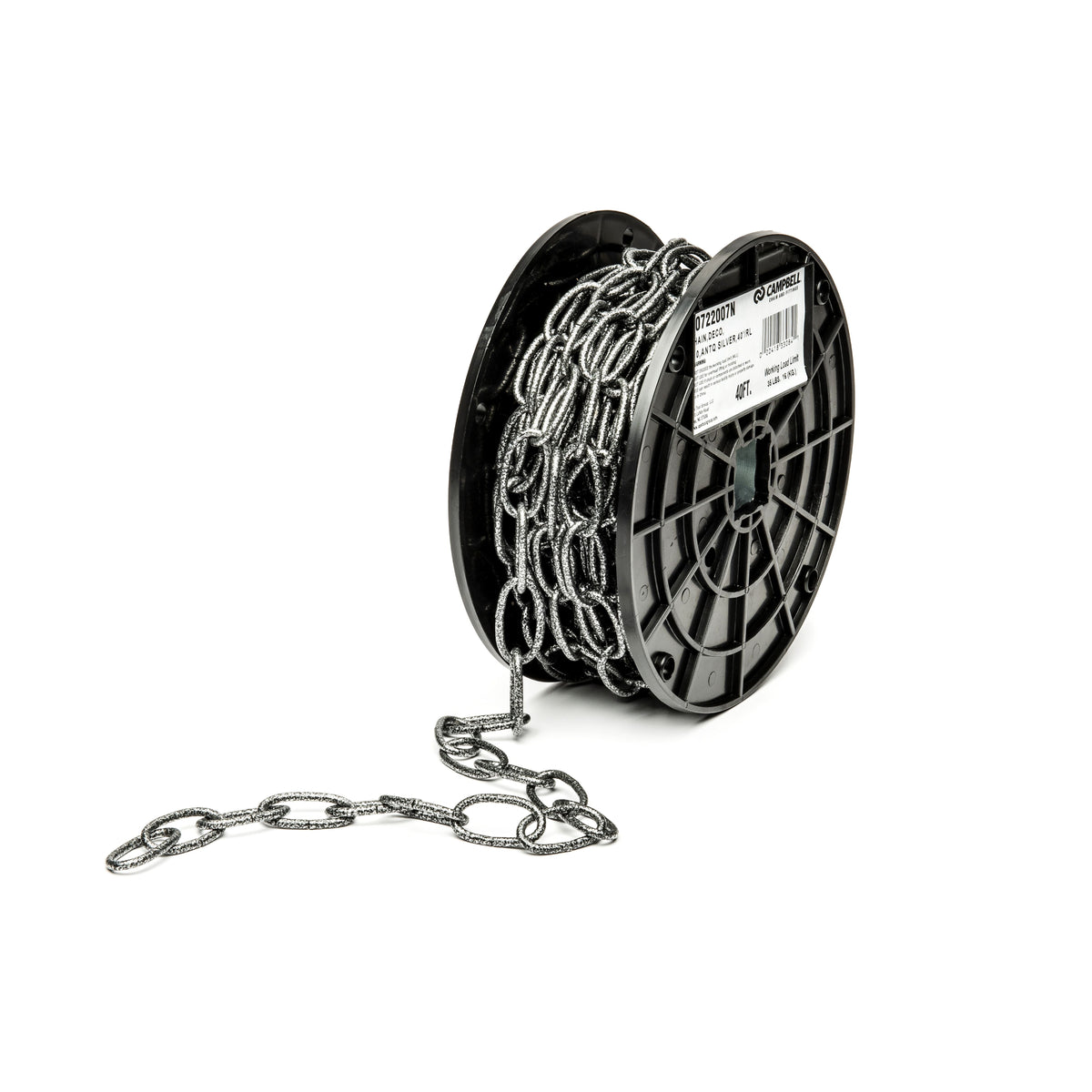 Campbell T0722007N #10 Decorator Chain, Antique Silver, 40' per Reel