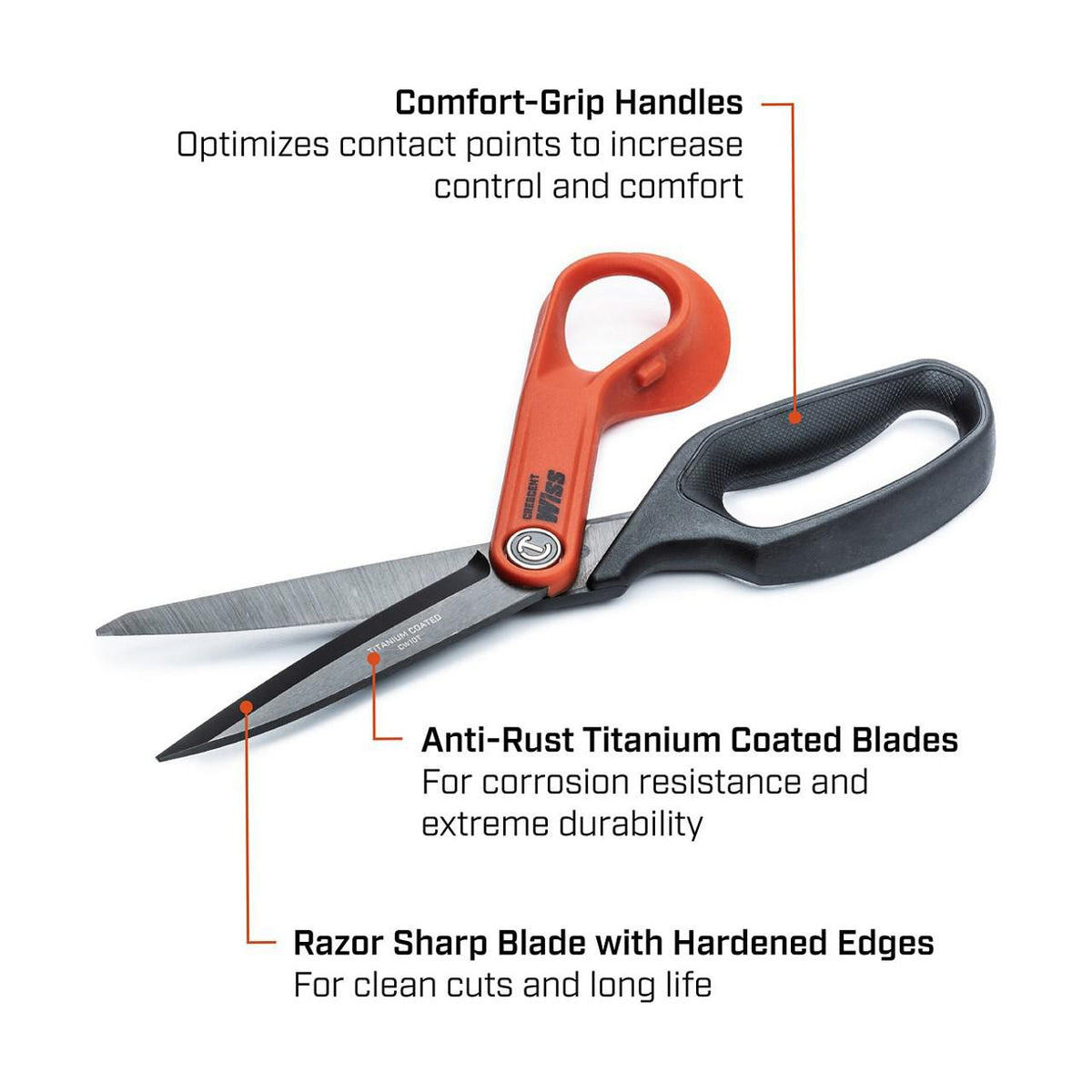 Wiss CW10T 10" Titanium Coated Offset Right Hand Tradesman Shears