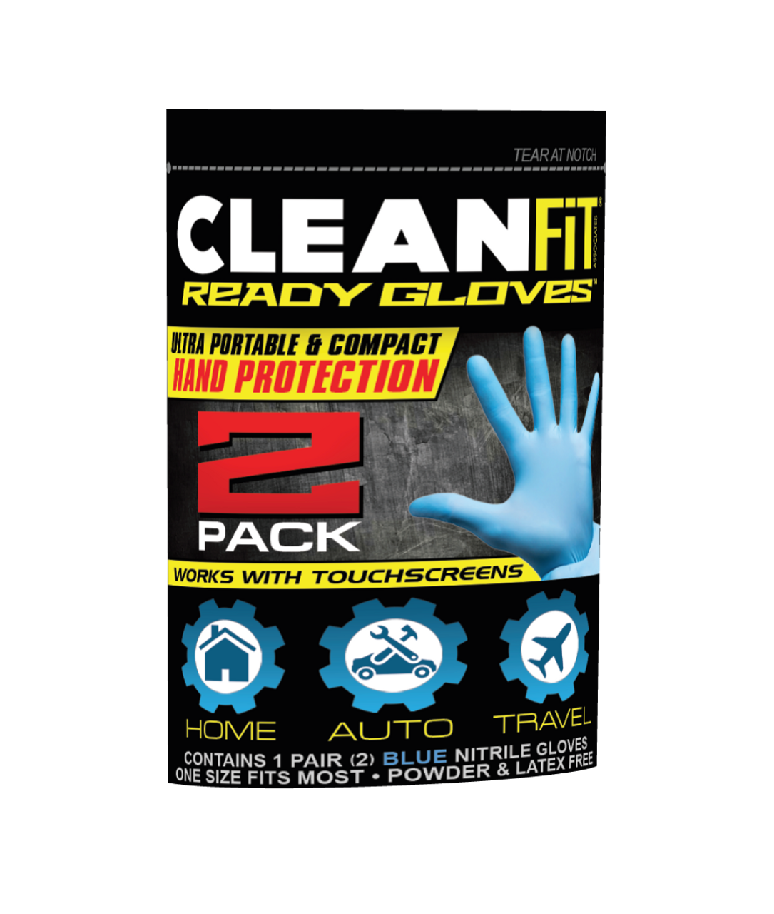 Ironclad M02028 L - (BLUE ) 5 MIL MEDICAL GRADE CLEAN-FIT DISPOSABLE NITRILE GLOVES-POWDER-FREE (2PC PACK)