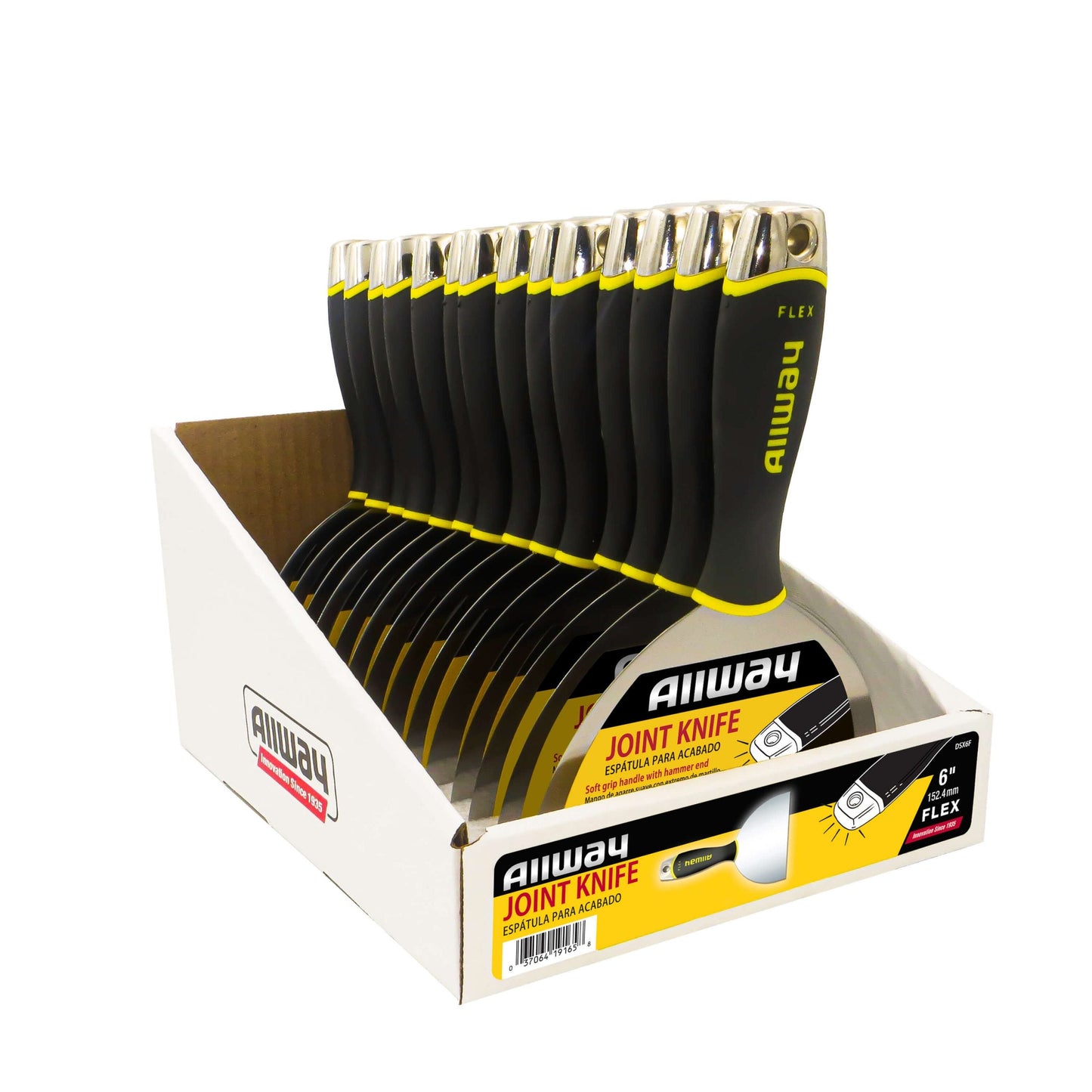 Allway DSX6F-DSP 14-Piece 6" Flex Soft-Grip Joint Knife Display