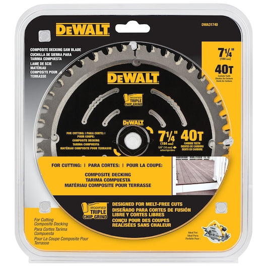 Dewalt DWA31740 7 1/4" Composite Decking Saw Blade (40 Tooth)