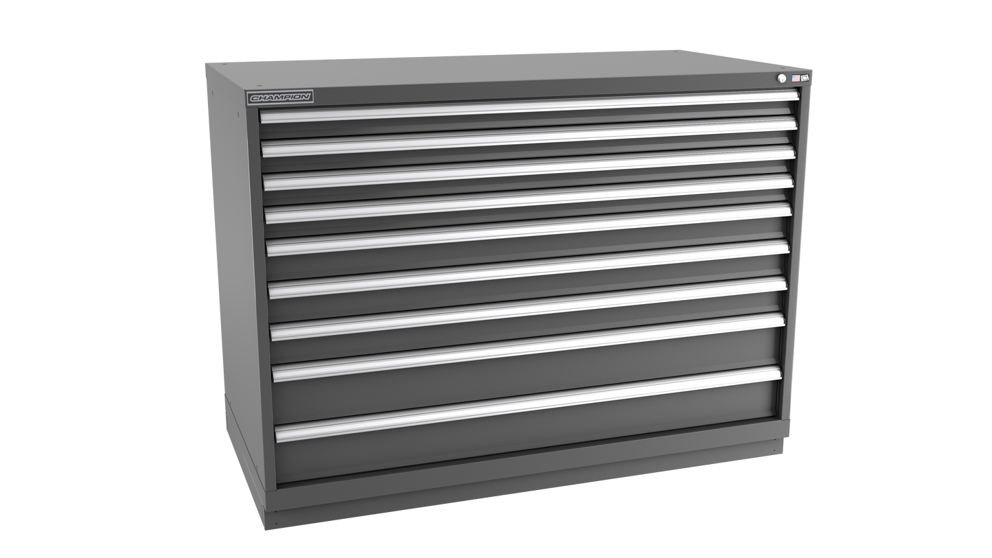 Champion Tool Storage DWS1800-0901-ILC-FTB-DG 9-Drawer Shallow Depth Modular Cabinet DWS0901 | 56-1/2"W x 41-3/4"H x 22-1/2"D, Dark Gray