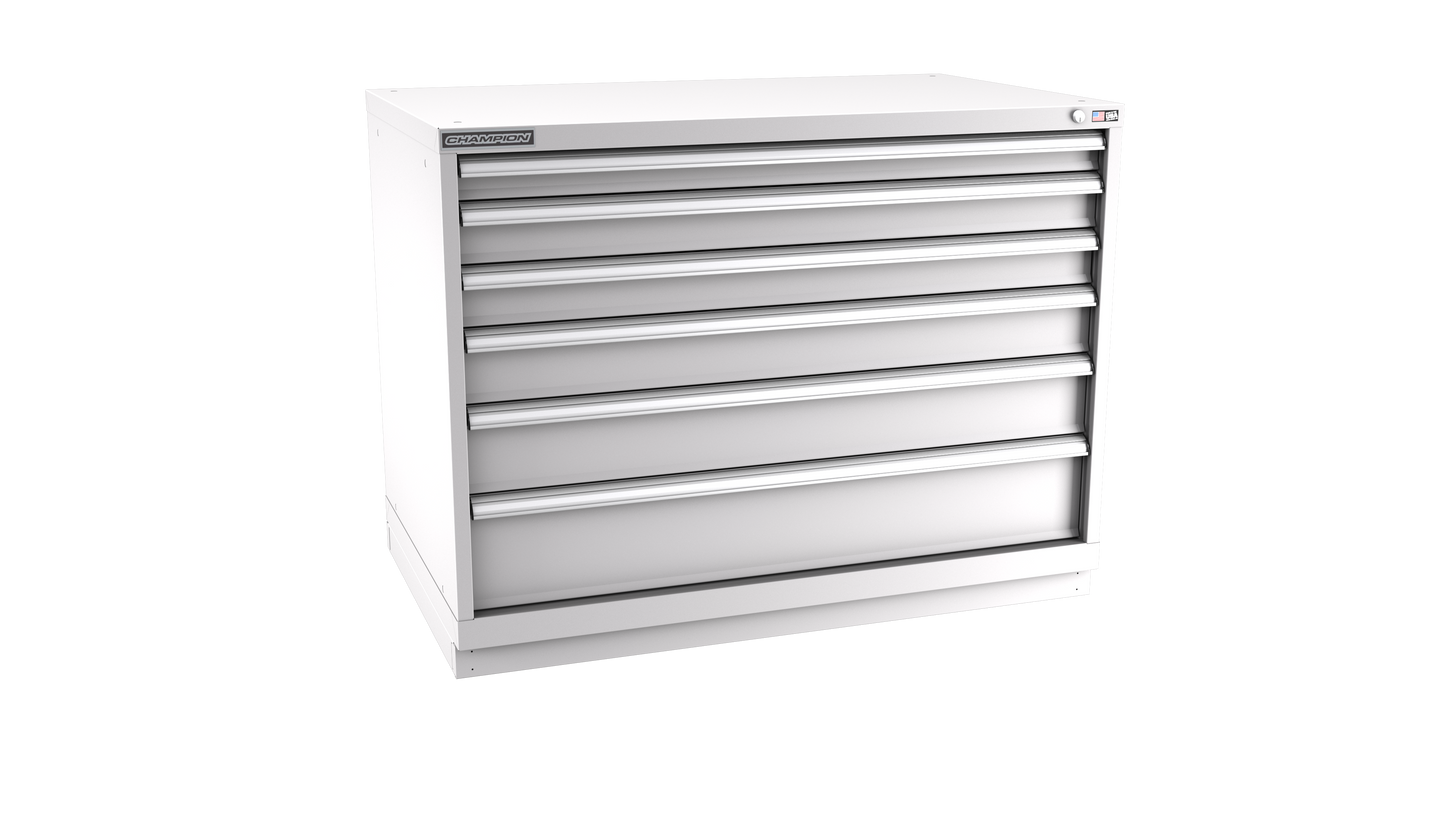 Champion Tool Storage EW1500-0602-ILC-FTB-LG 6-Drawer Standard Depth Modular Cabinet EW0602 | 47"W x 35-7/8"H x 28-1/2"D, Light Gray