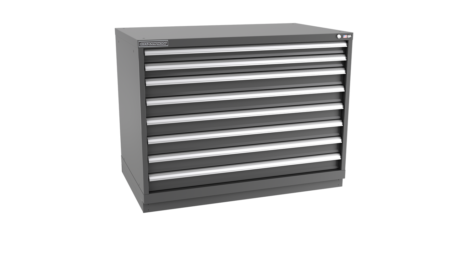 Champion Tool Storage EW1500-0801-ILC-FTB-DG 8-Drawer Standard Depth Modular Cabinet EW0801 | 47"W x 35-7/8"H x 28-1/2"D, Dark Gray
