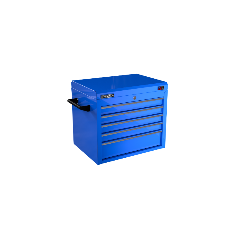 Champion Tool Storage FMP2705TC-BL 5-Drawer Standard Depth 27" FMPRO Top Chest | 27"W x 23"H x 20"D, Gloss Blue