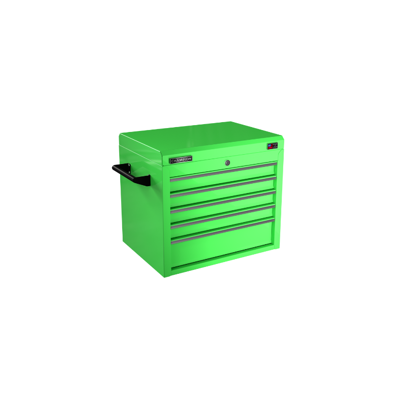 Champion Tool Storage FMP2705TC-EG 5-Drawer Standard Depth 27" FMPRO Top Chest | 27"W x 23"H x 20"D, Electric Green
